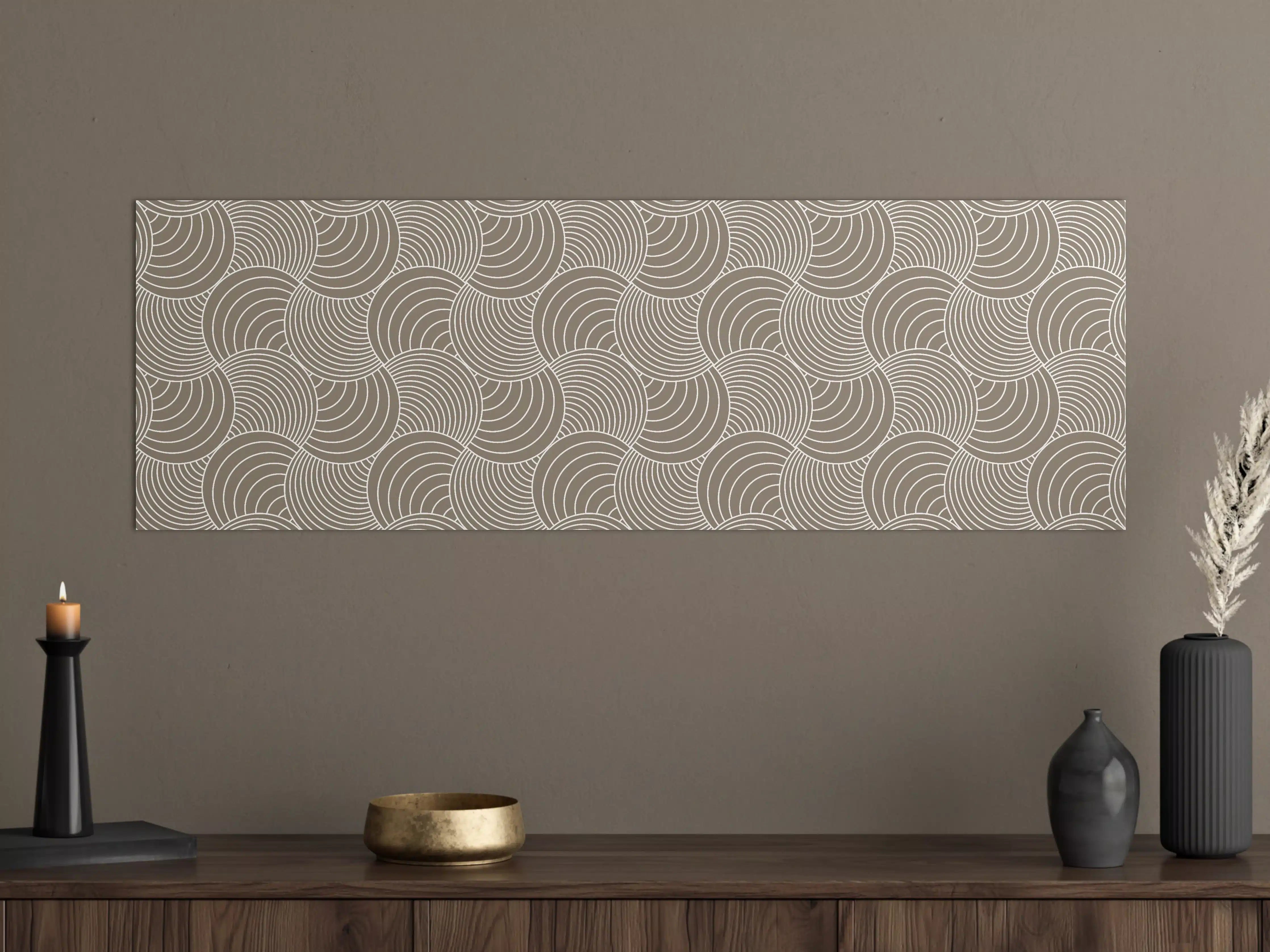 Große Wandbilder - Beiger Wellendesign