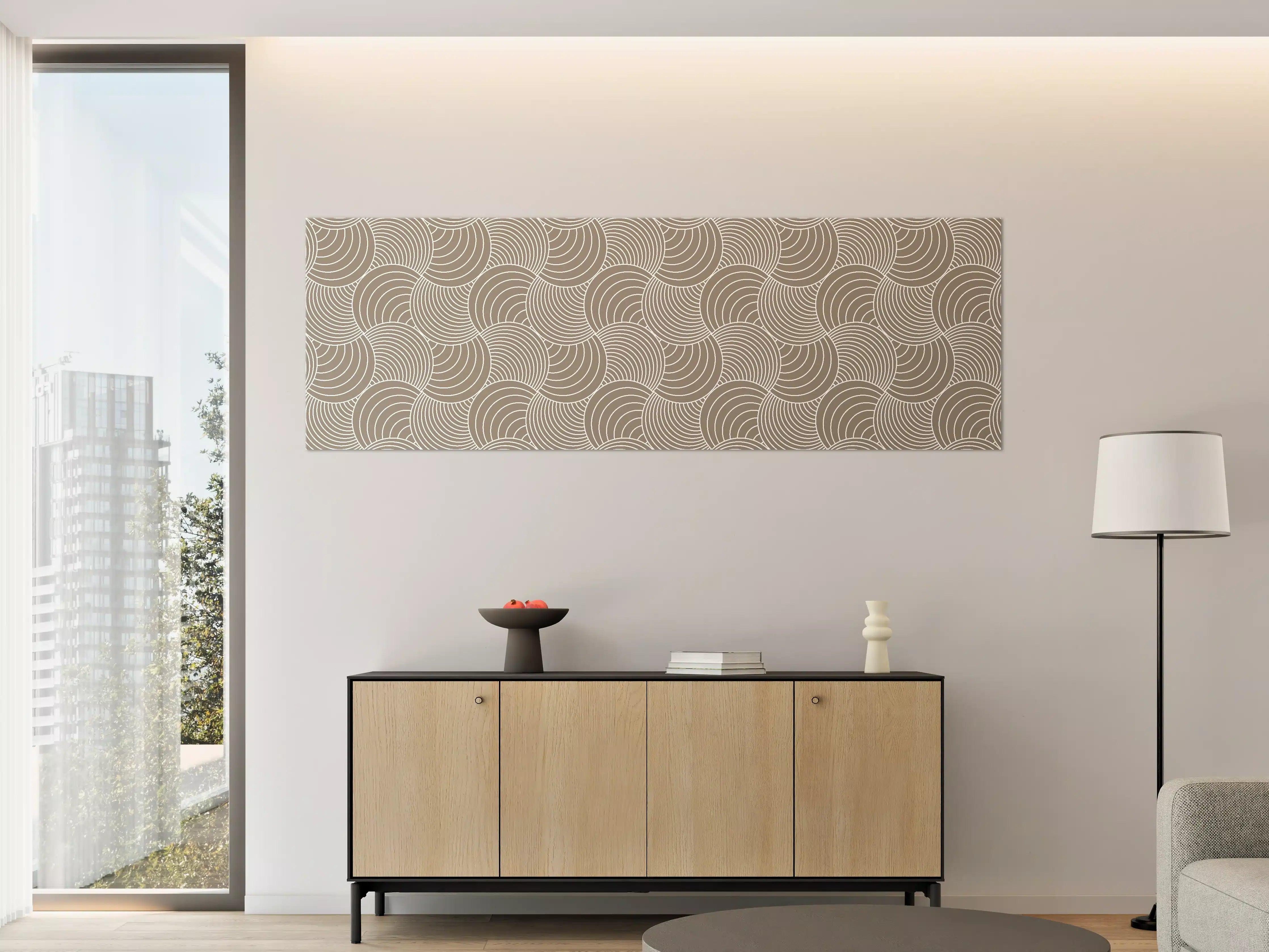 Große Wandbilder - Beiger Wellendesign