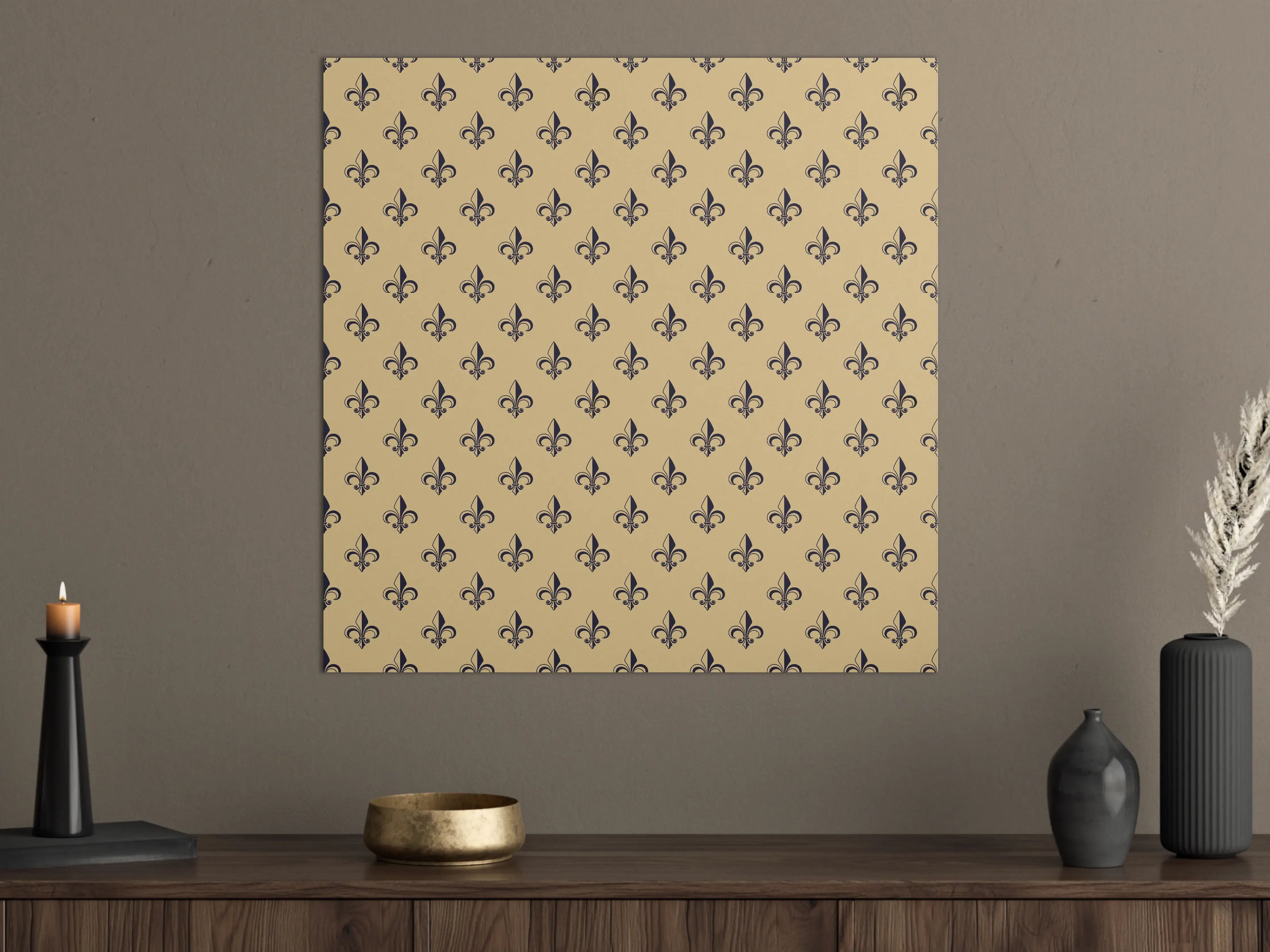 Große Wandbilder - Beiges Fleur-de-Lis Muster