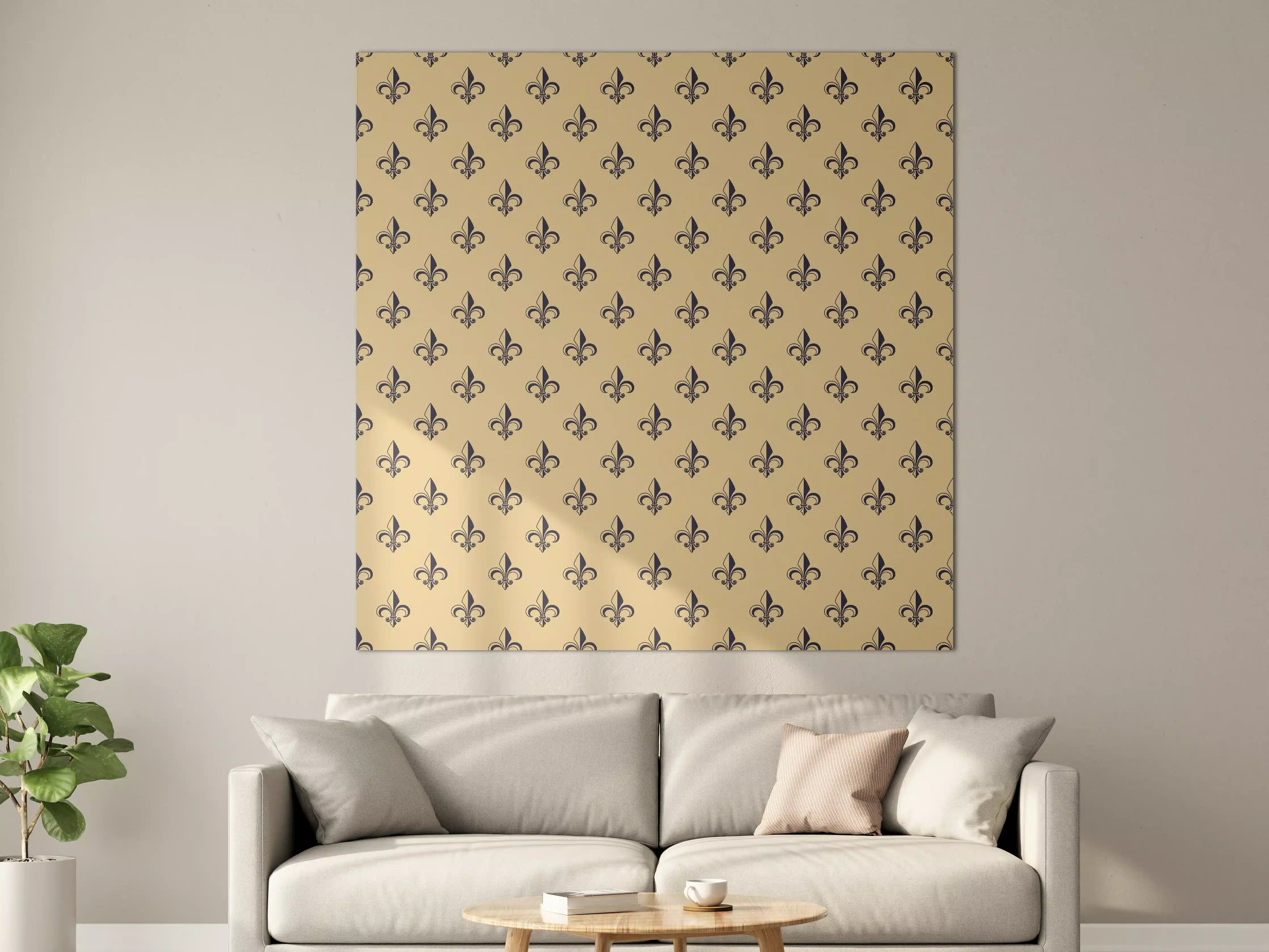 Große Wandbilder - Beiges Fleur-de-Lis Muster