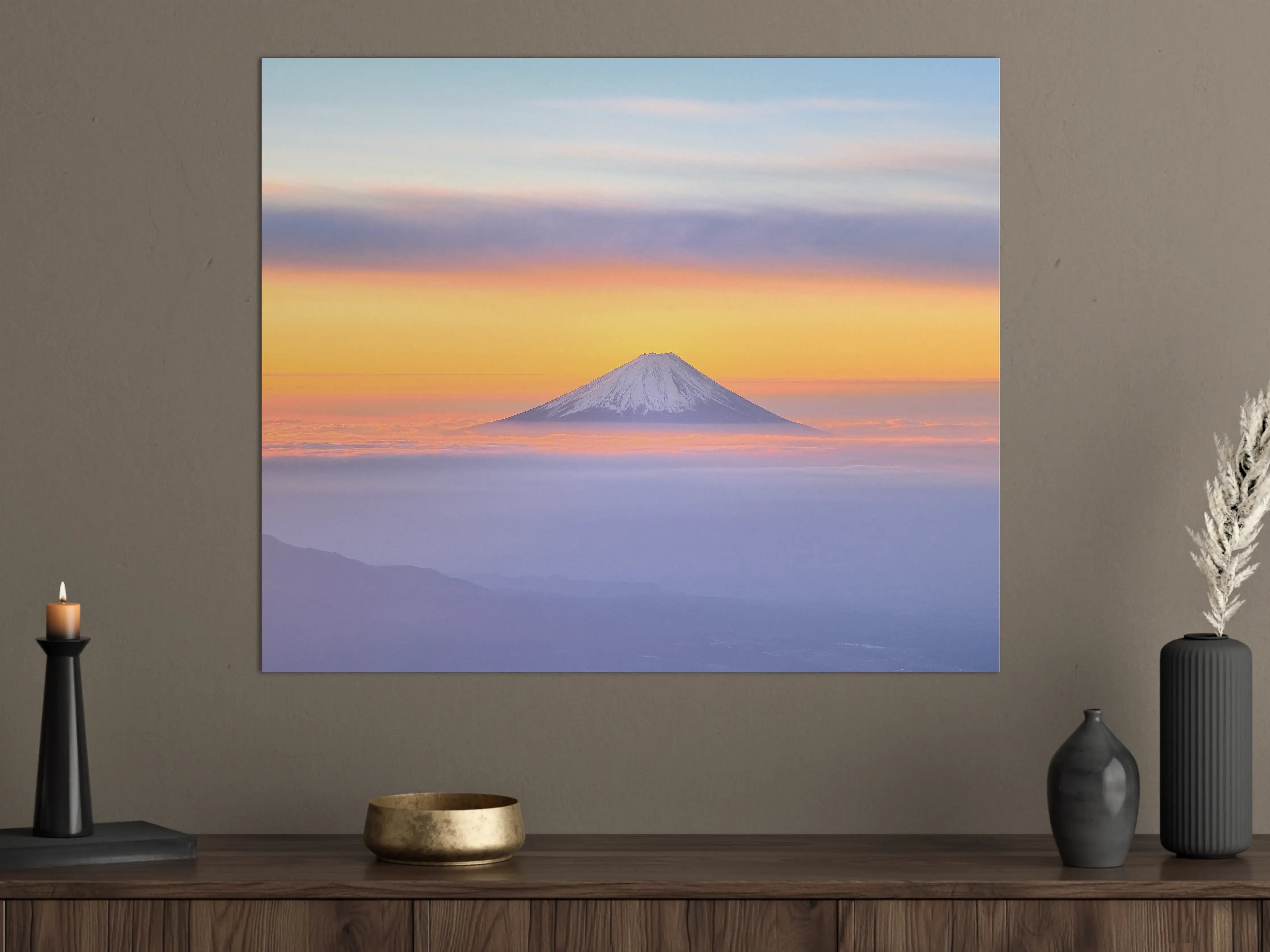 Große Wandbilder - Berg im Sonnenuntergang mit Wolken und Himmel