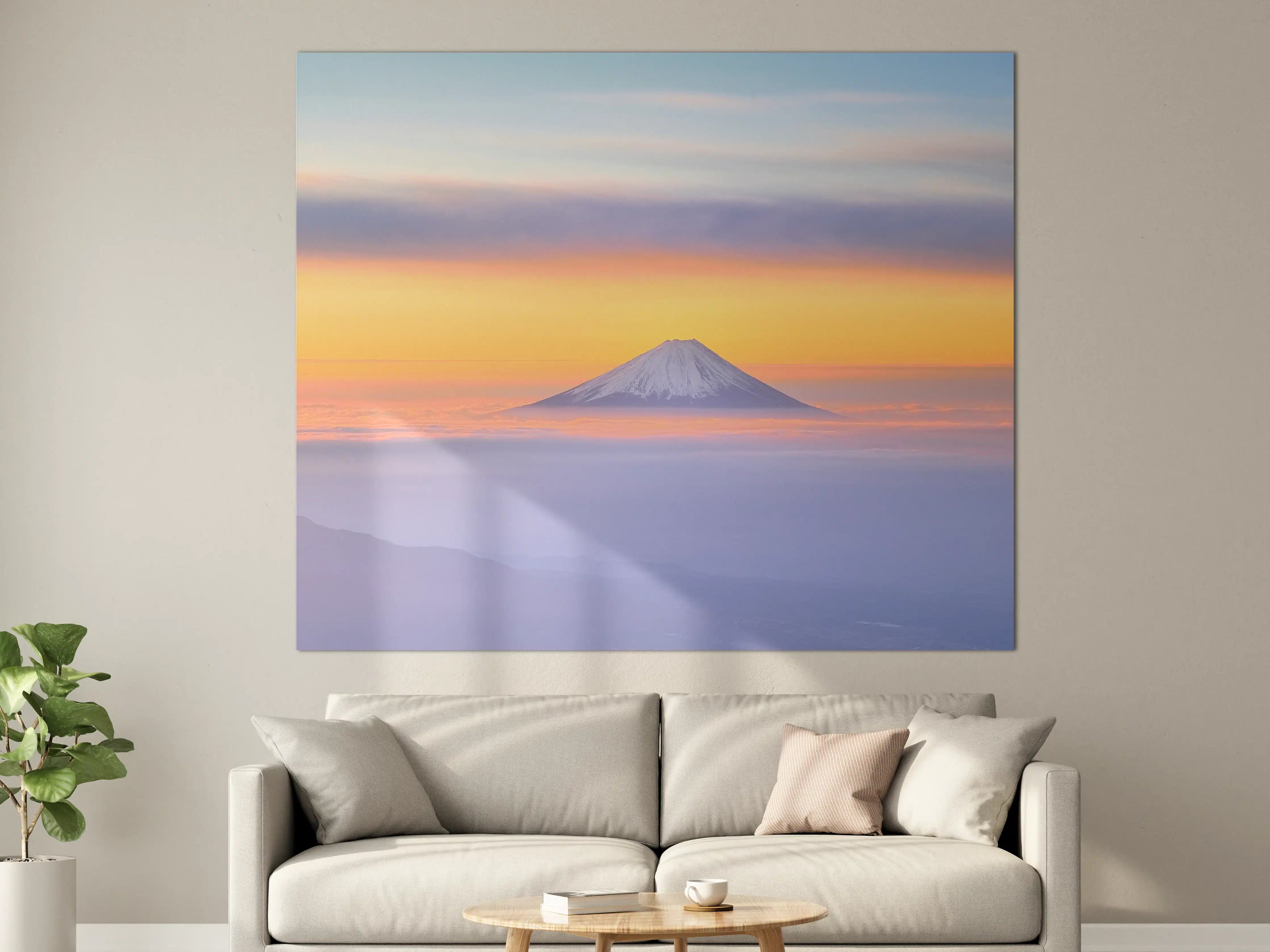 Große Wandbilder - Berg im Sonnenuntergang mit Wolken und Himmel