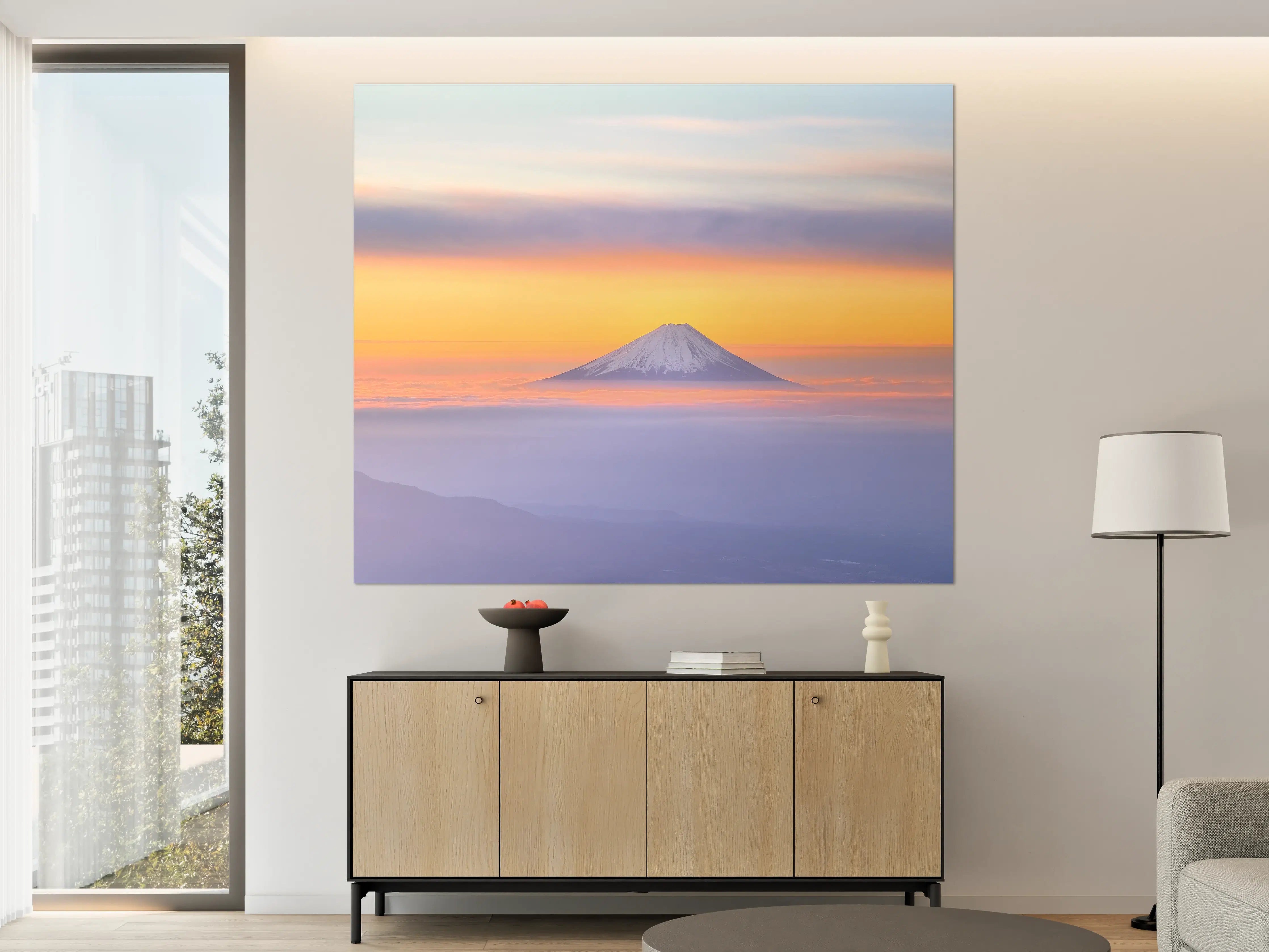 Große Wandbilder - Berg im Sonnenuntergang mit Wolken und Himmel