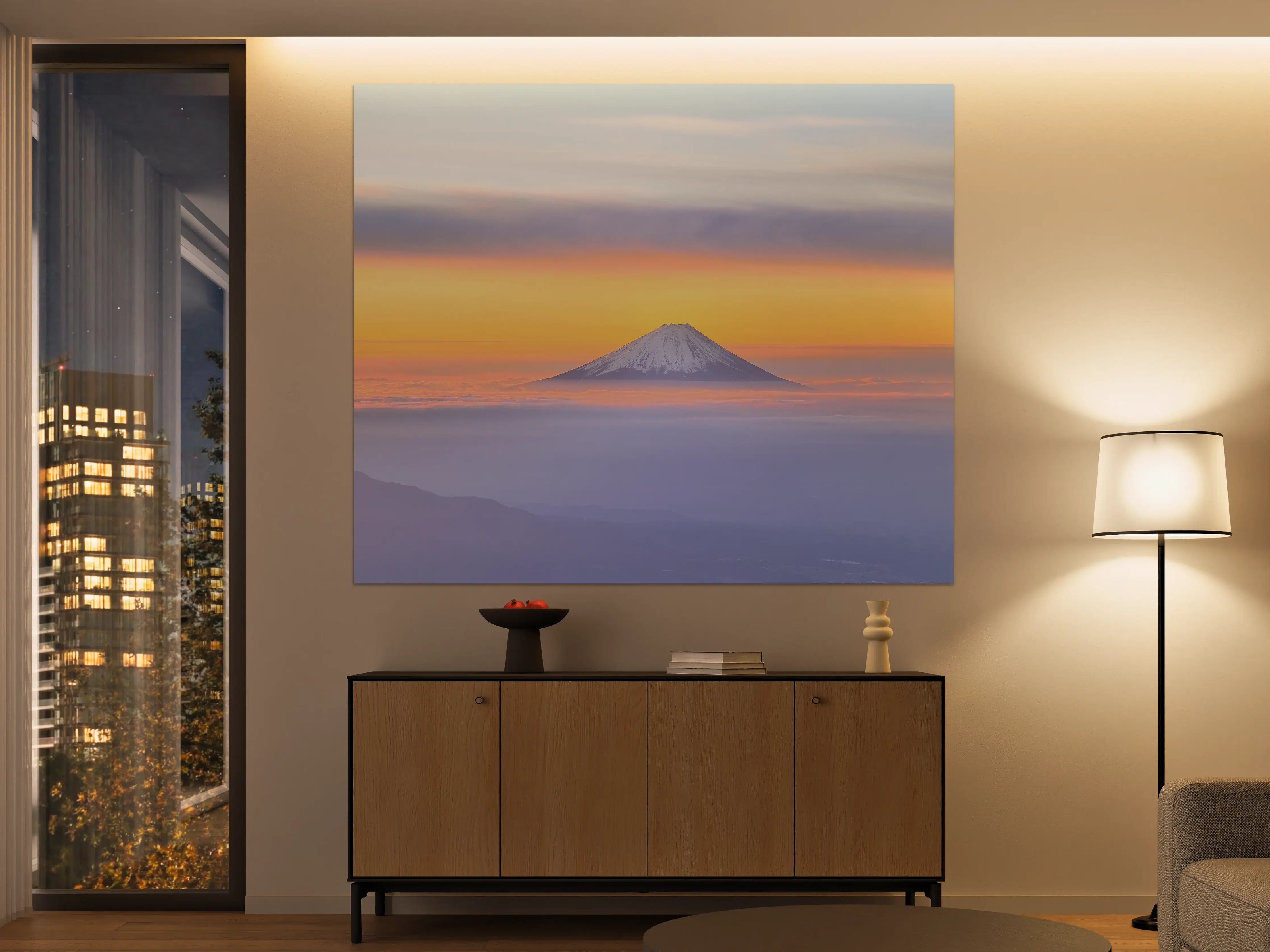 Große Wandbilder - Berg im Sonnenuntergang mit Wolken und Himmel