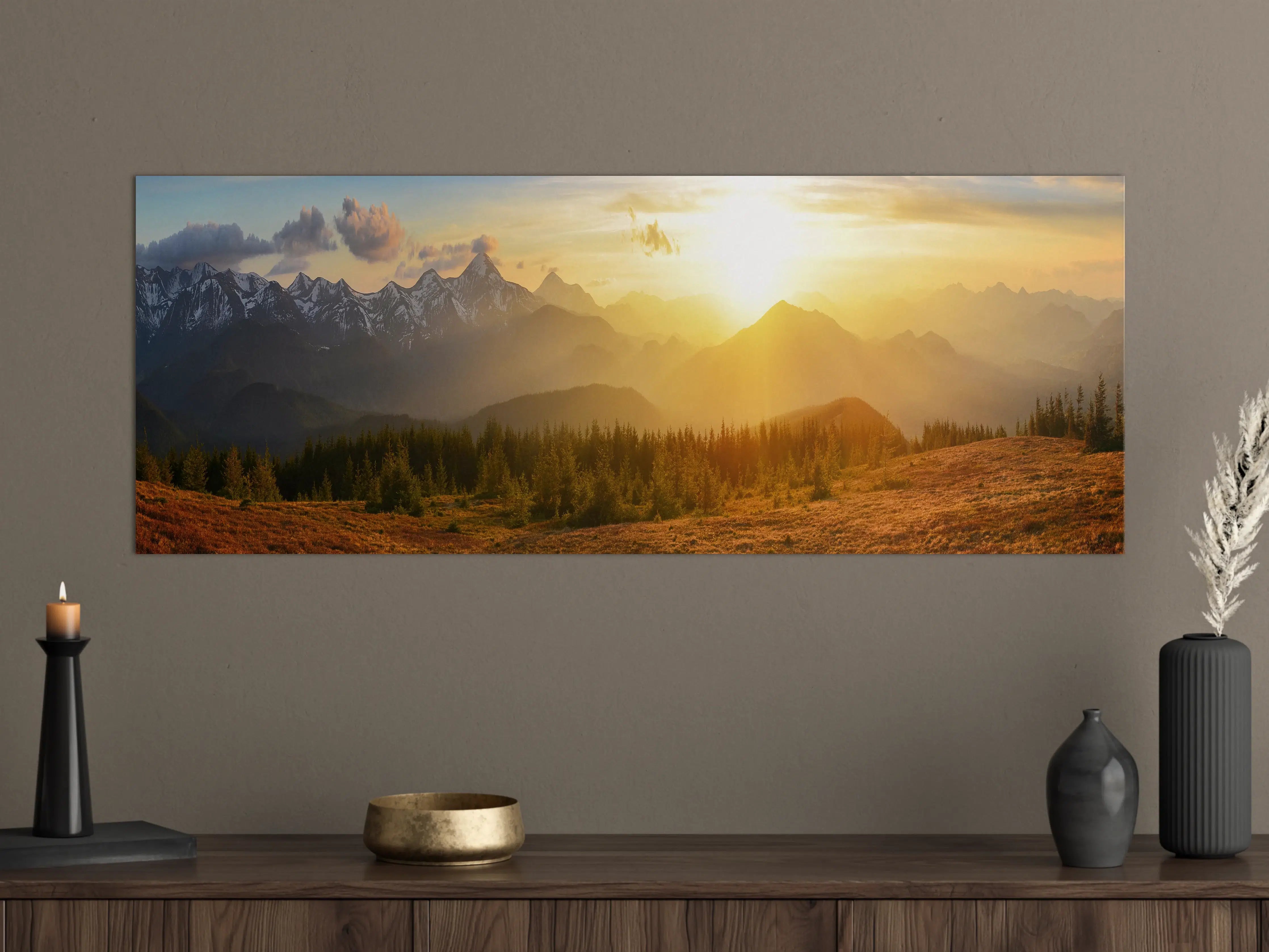 Große Wandbilder - Berge im Sonnenuntergang