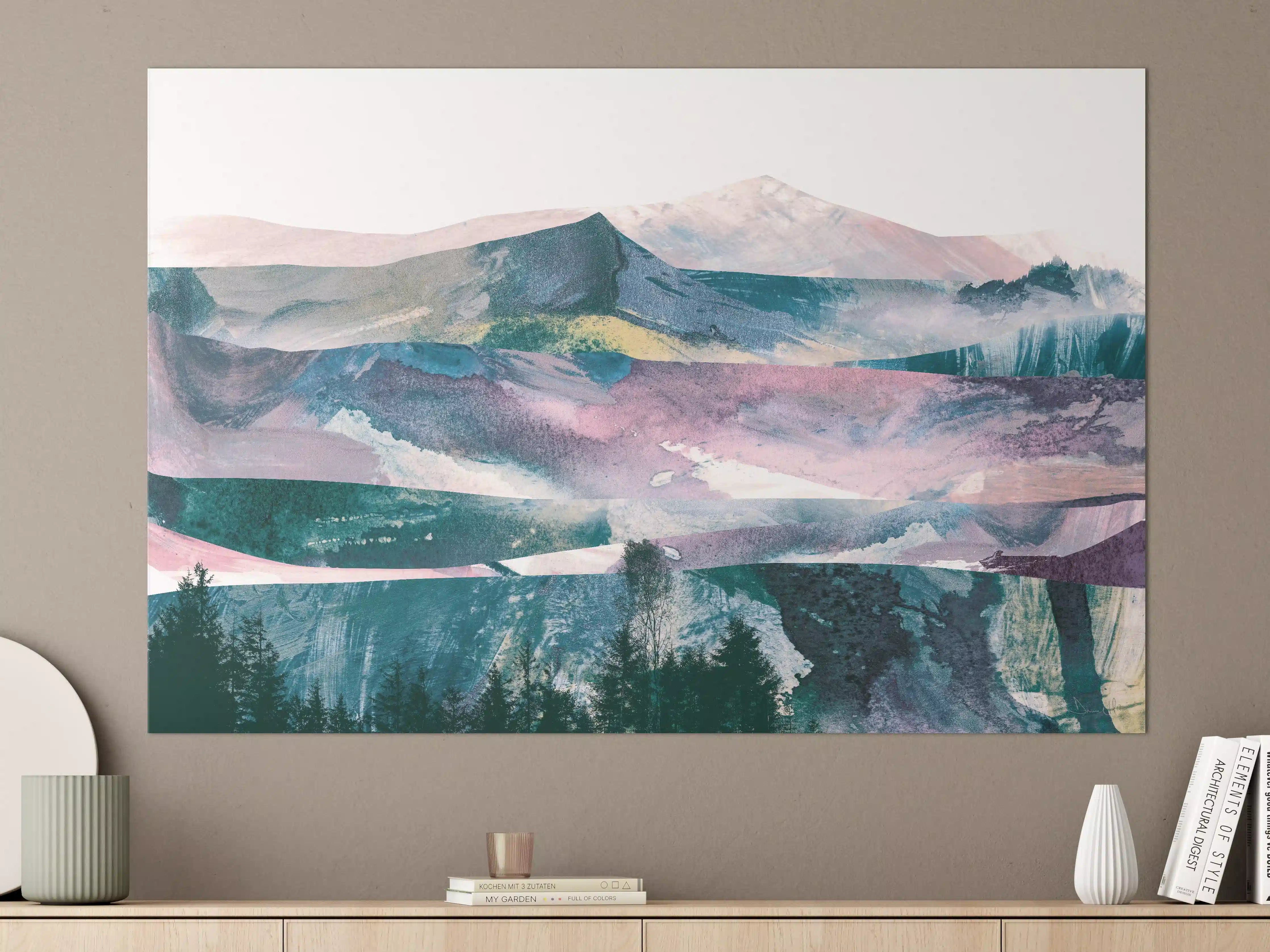 Große Wandbilder - Bergpanorama in Farbabstraktion