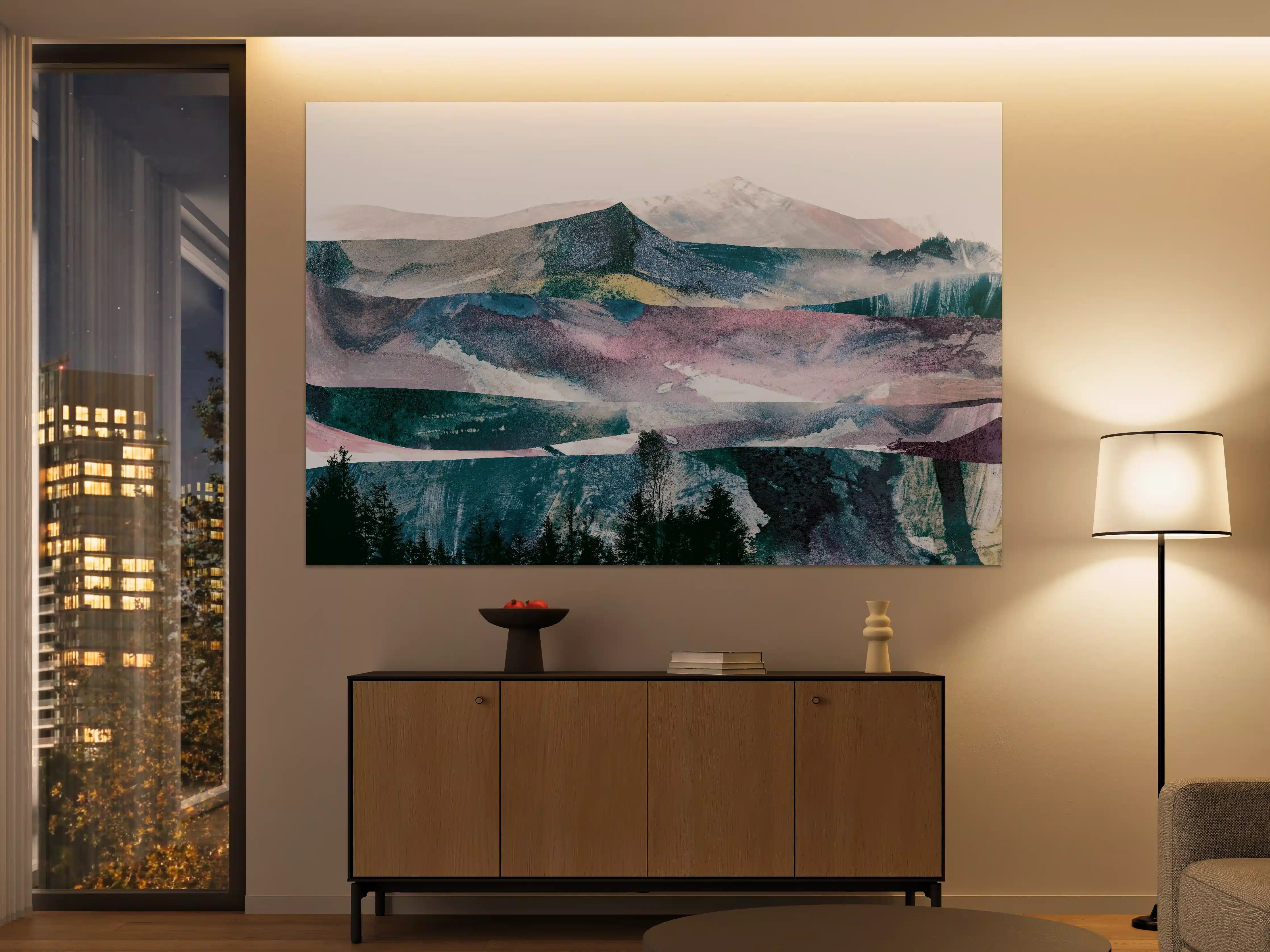Große Wandbilder - Bergpanorama in Farbabstraktion