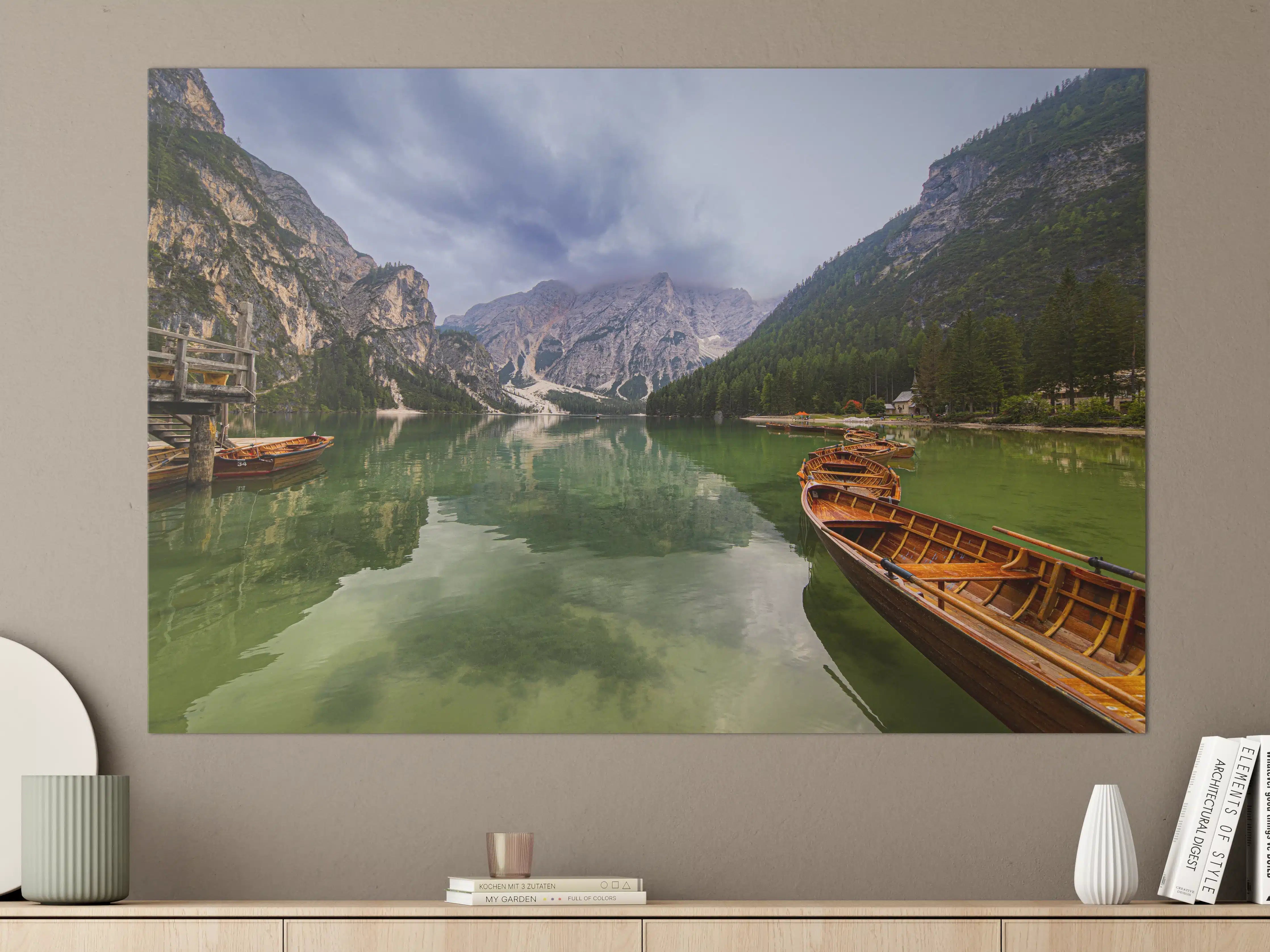 Große Wandbilder - Bergsee Reflektion Dolomiten