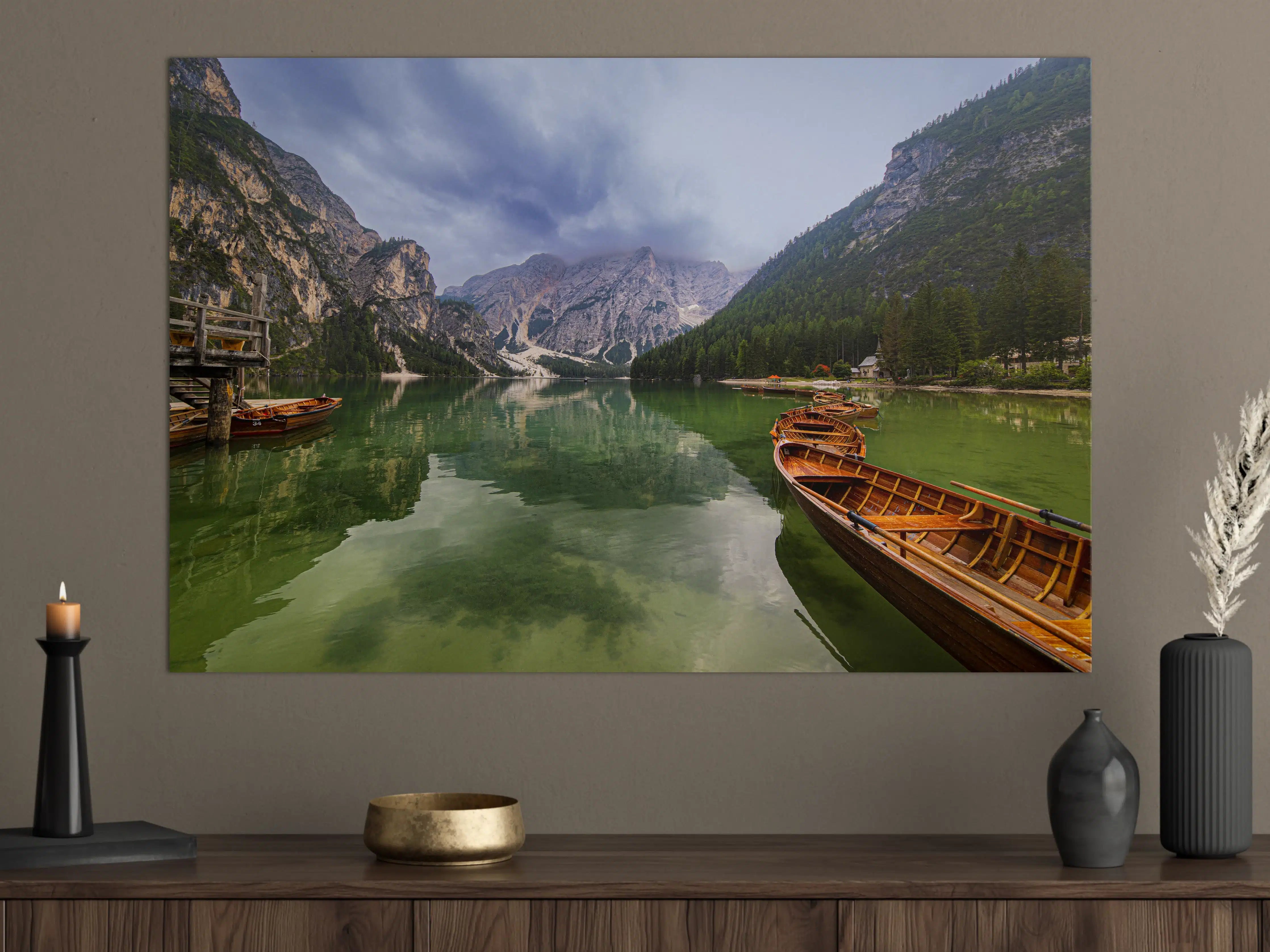 Große Wandbilder - Bergsee Reflektion Dolomiten