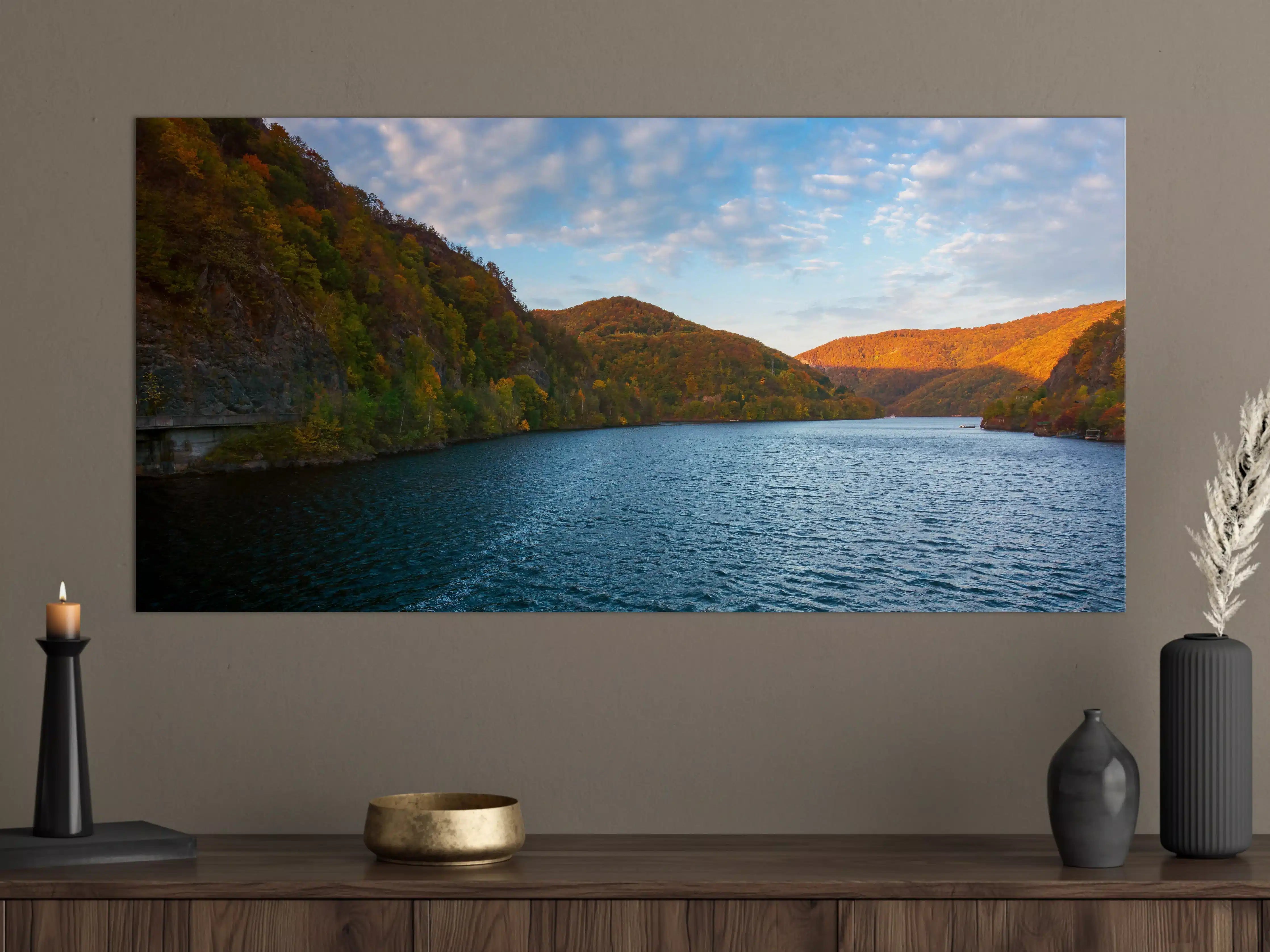 Große Wandbilder - Bergsee im Herbst mit buntem Laub