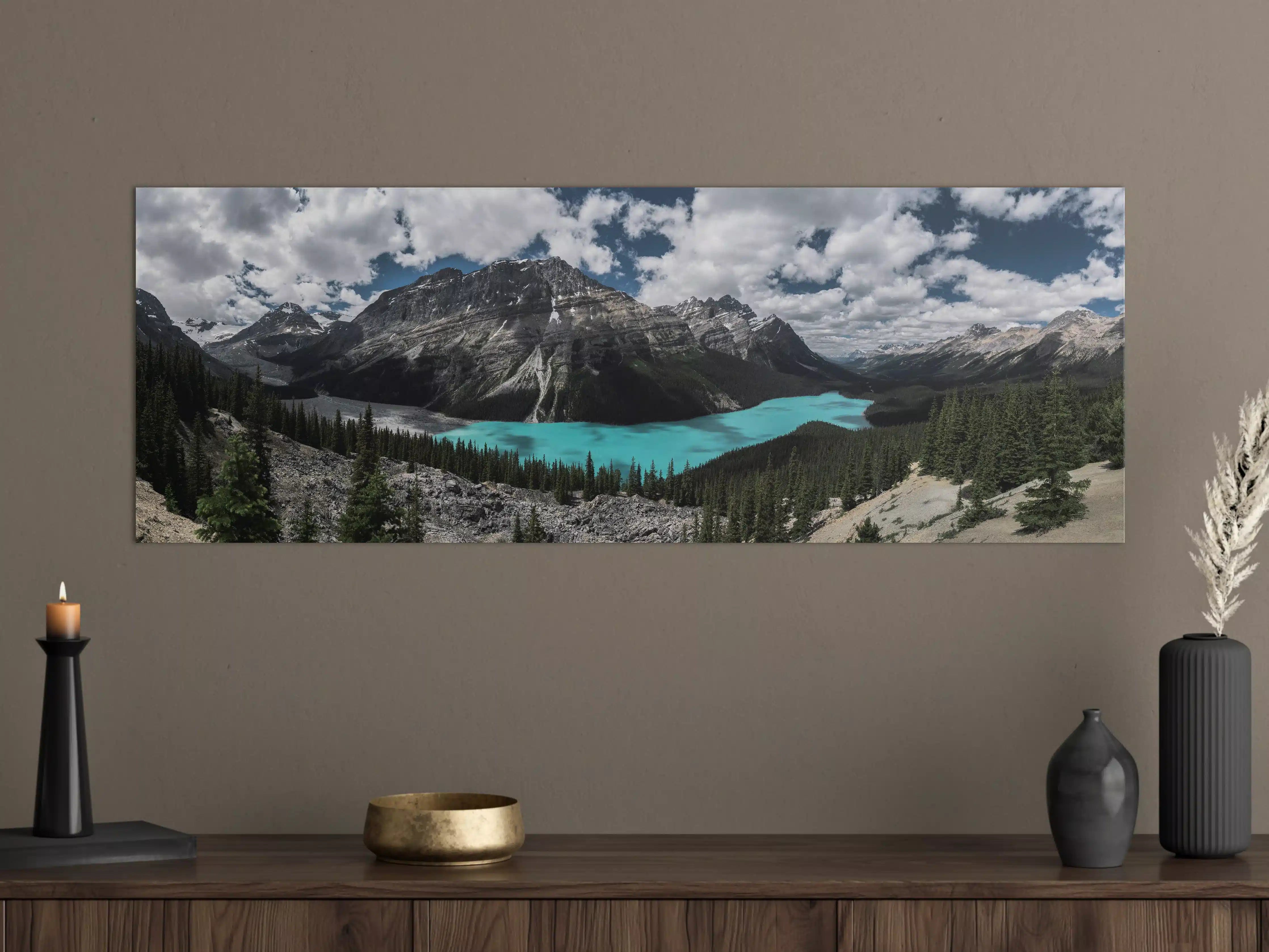 Große Wandbilder - Bergsee im Nationalpark mit türkisblauem Wasser