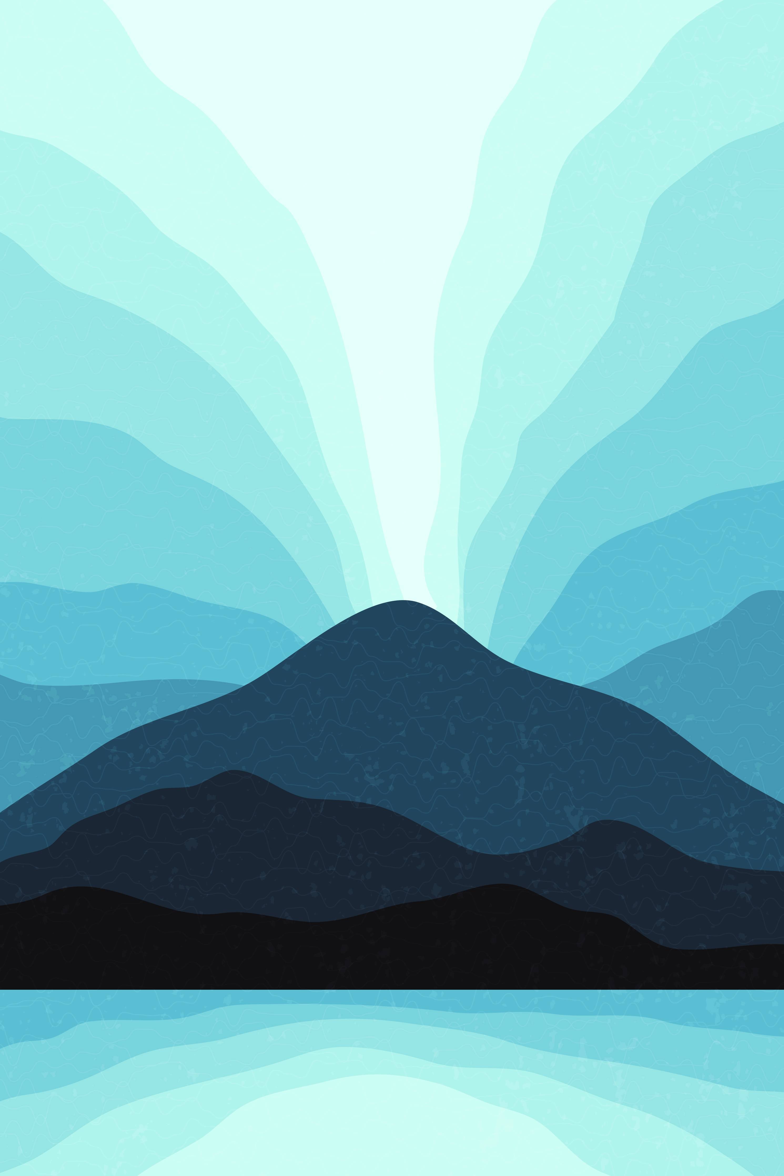 Große Wandbilder-Bergsilhouette mit Wasserreflexion