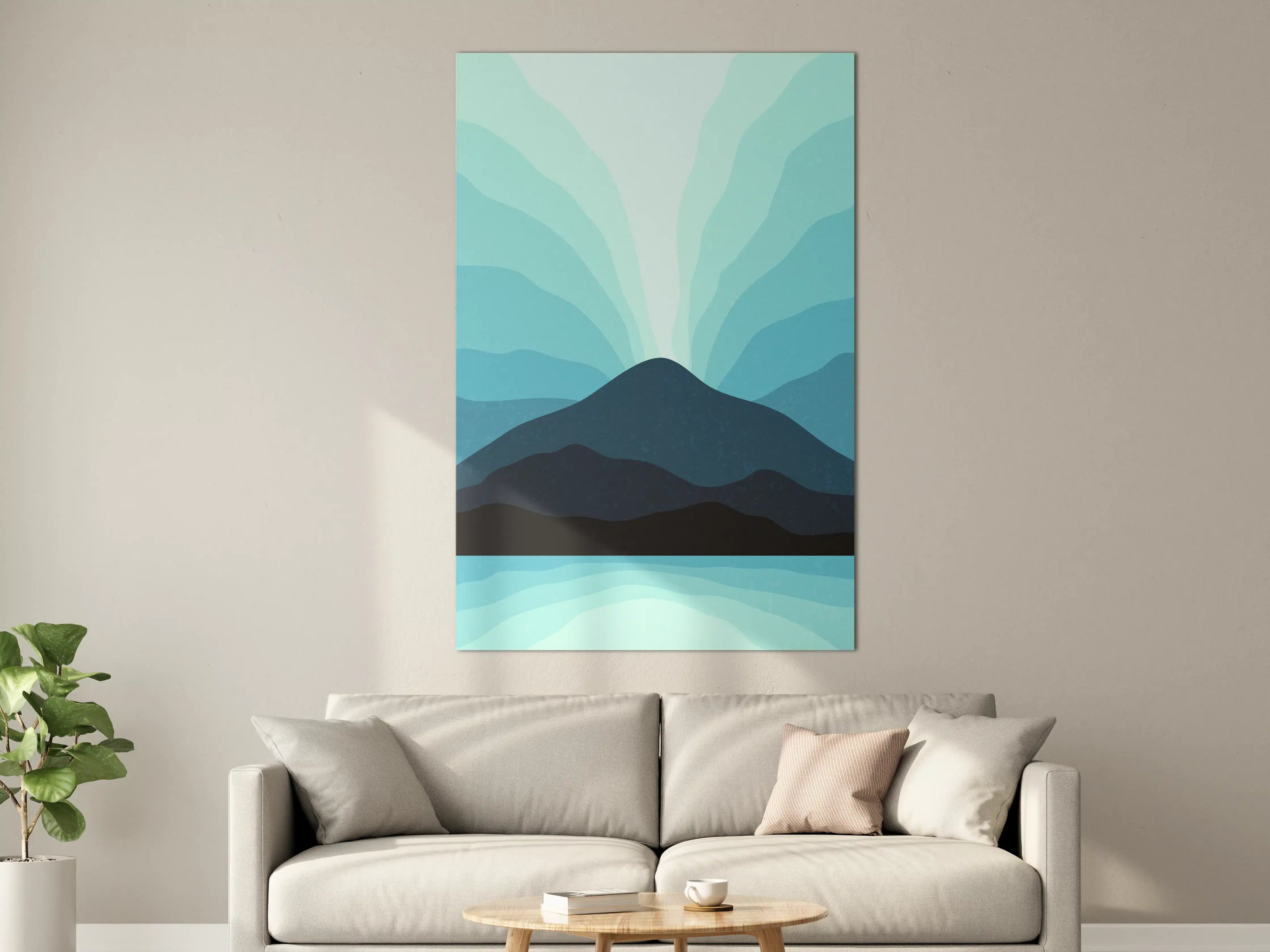 Große Wandbilder - Bergsilhouette mit Wasserreflexion