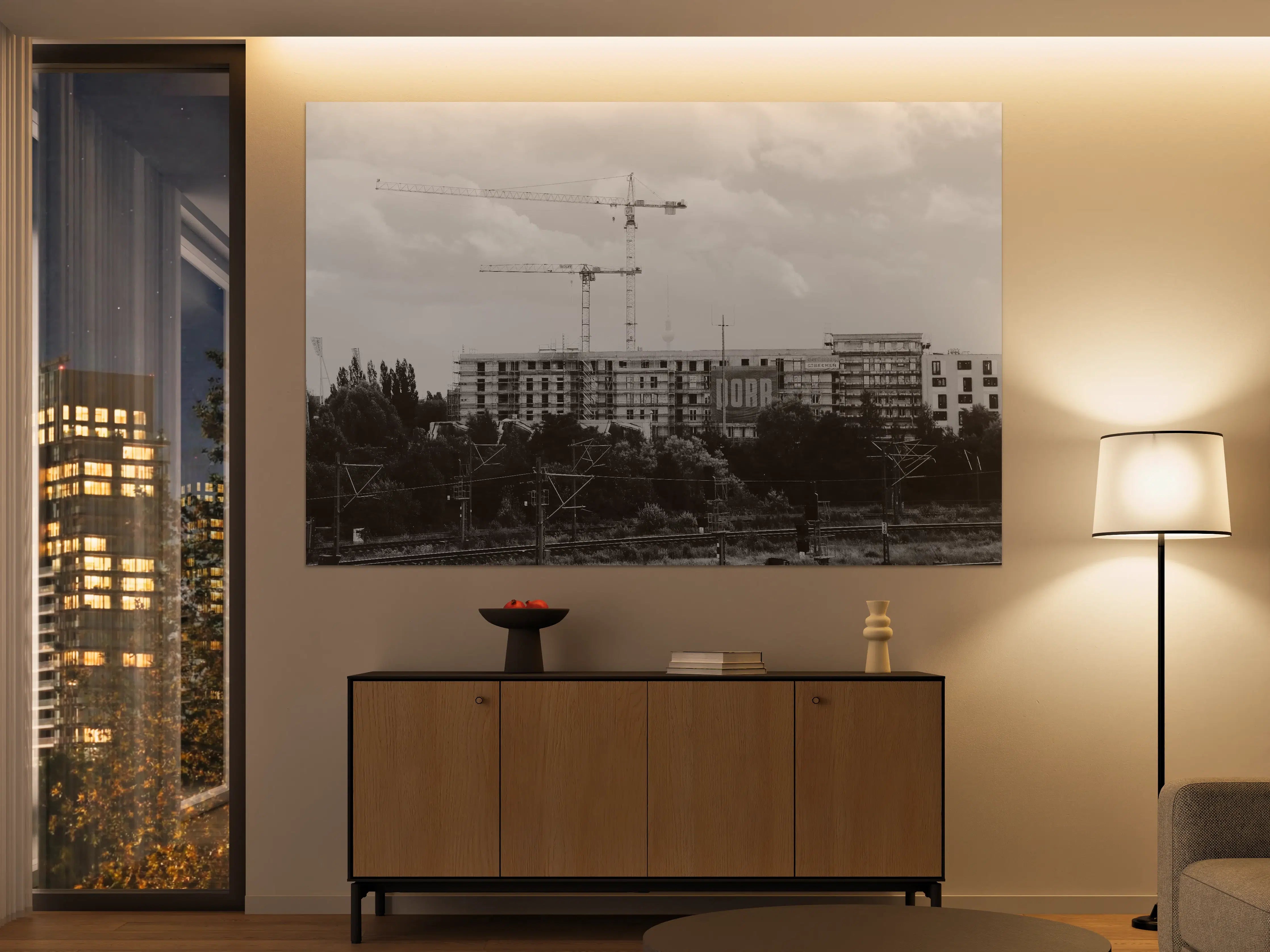 Große Wandbilder - Berlin Monochrom Stadtlandschaft