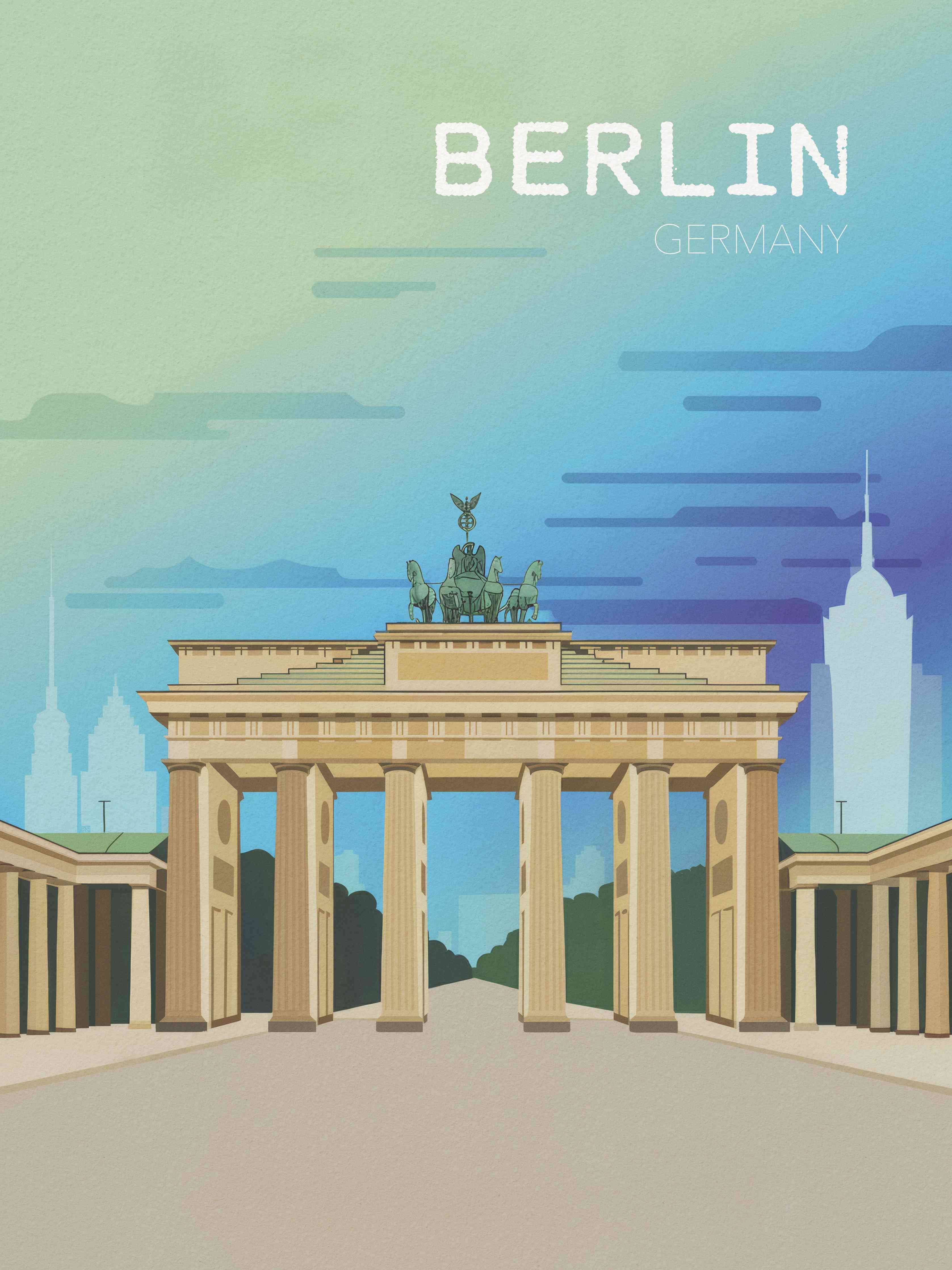 Große Wandbilder-Berliner Wahrzeichen im modernen Stil