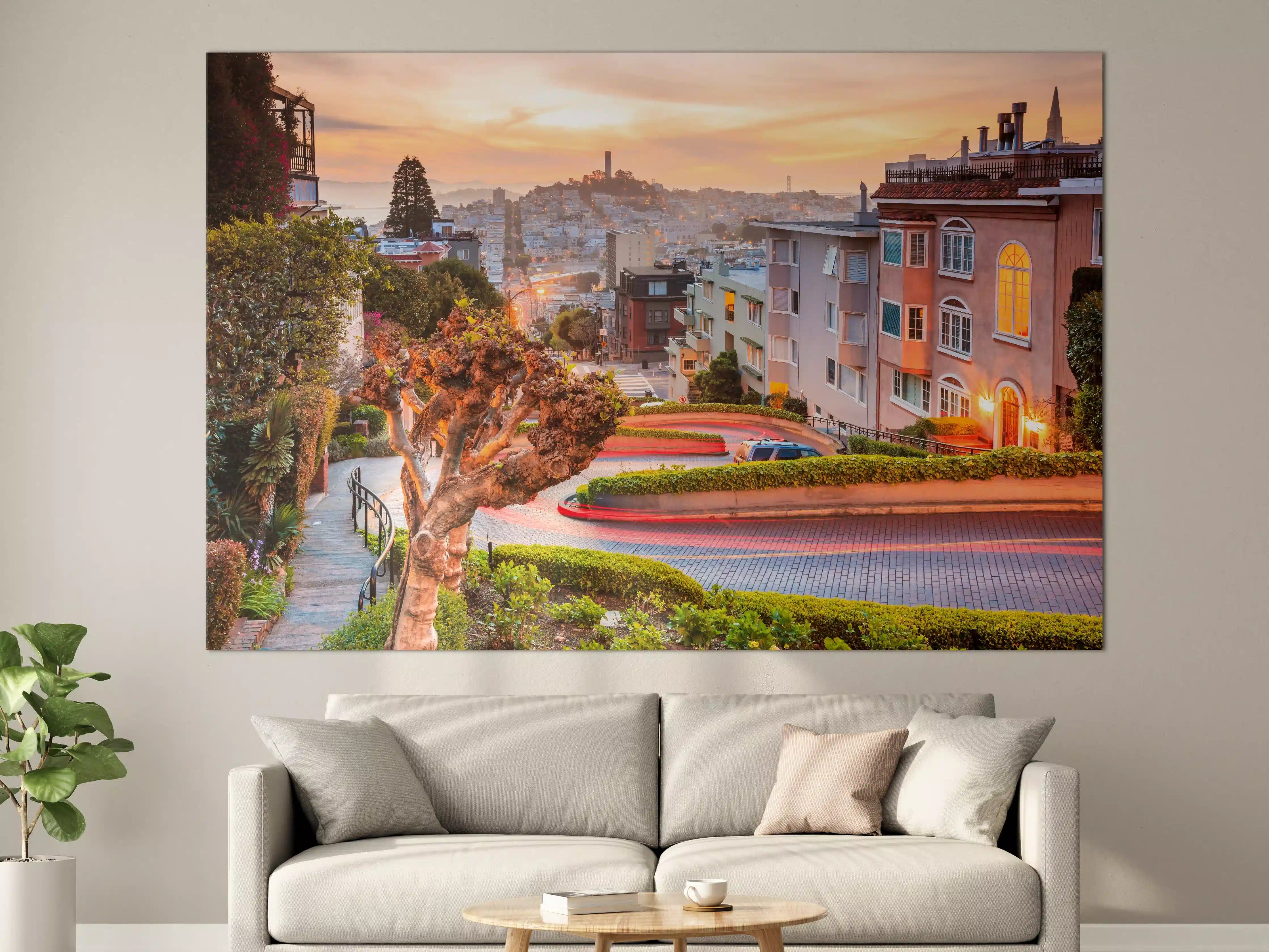 Große Wandbilder - Berühmte Lombard Street in San Francisco