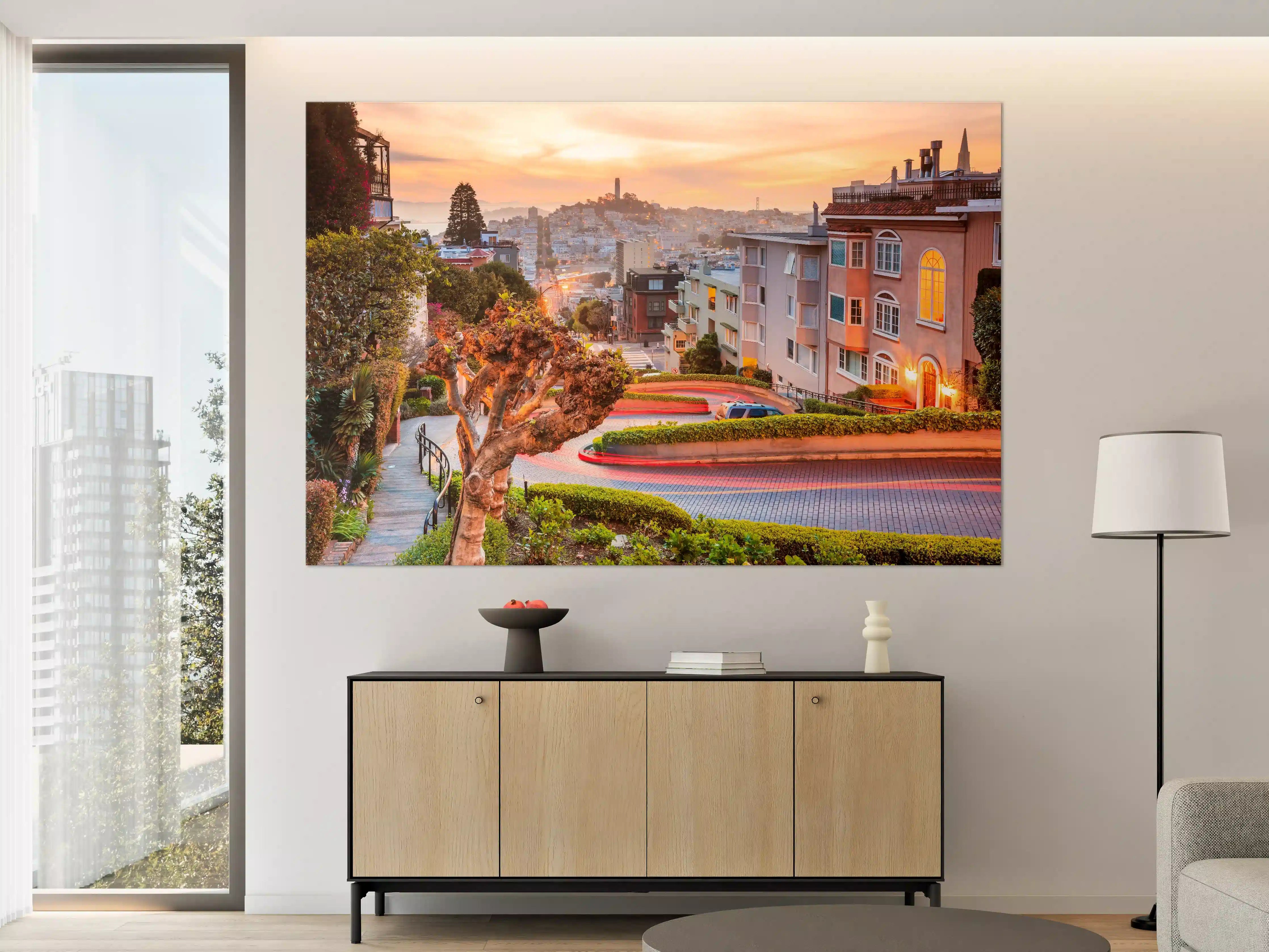 Große Wandbilder - Berühmte Lombard Street in San Francisco