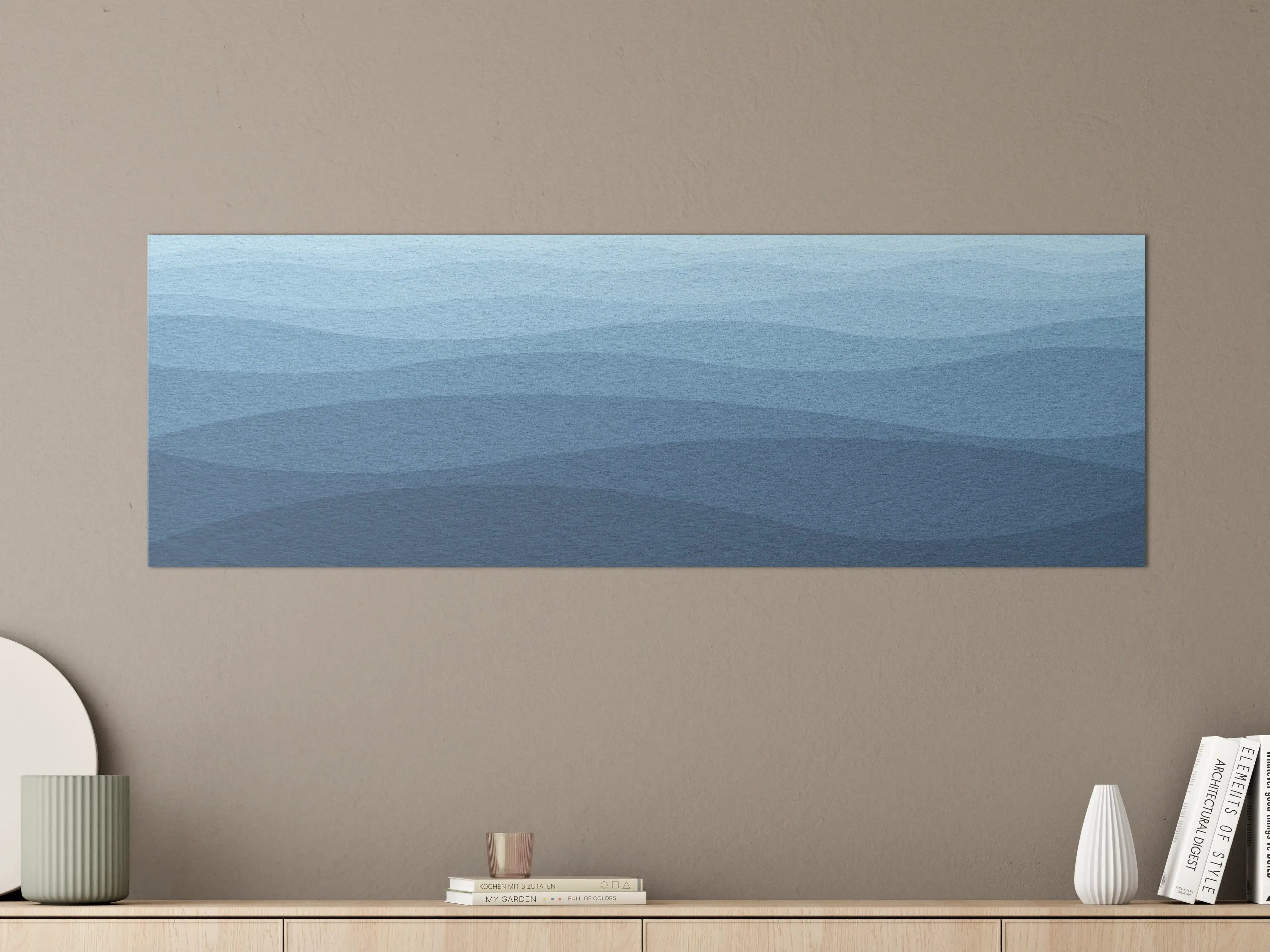 Große Wandbilder - Beruhigende Blau-Gradient-Wellen-Textur