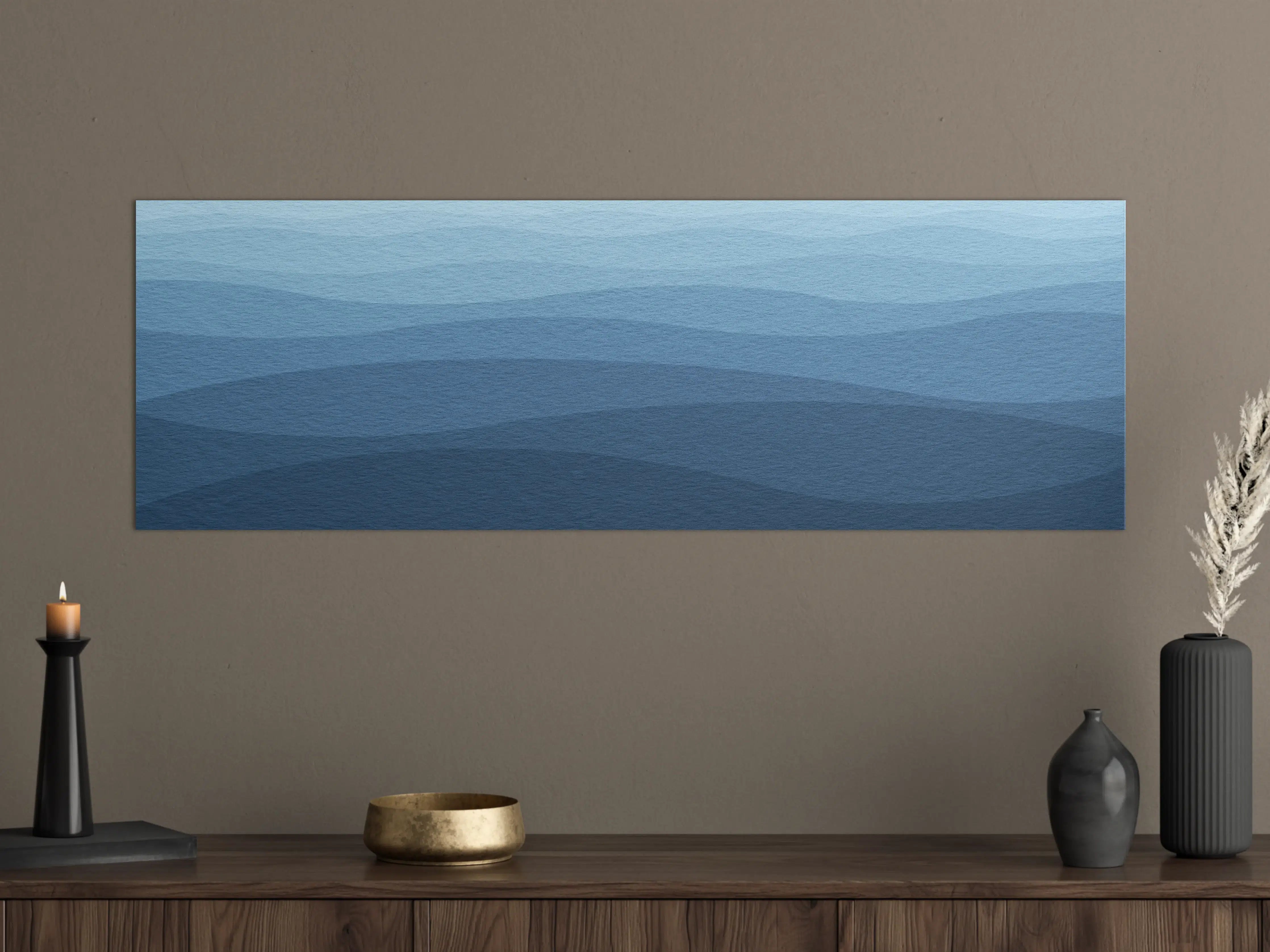 Große Wandbilder - Beruhigende Blau-Gradient-Wellen-Textur