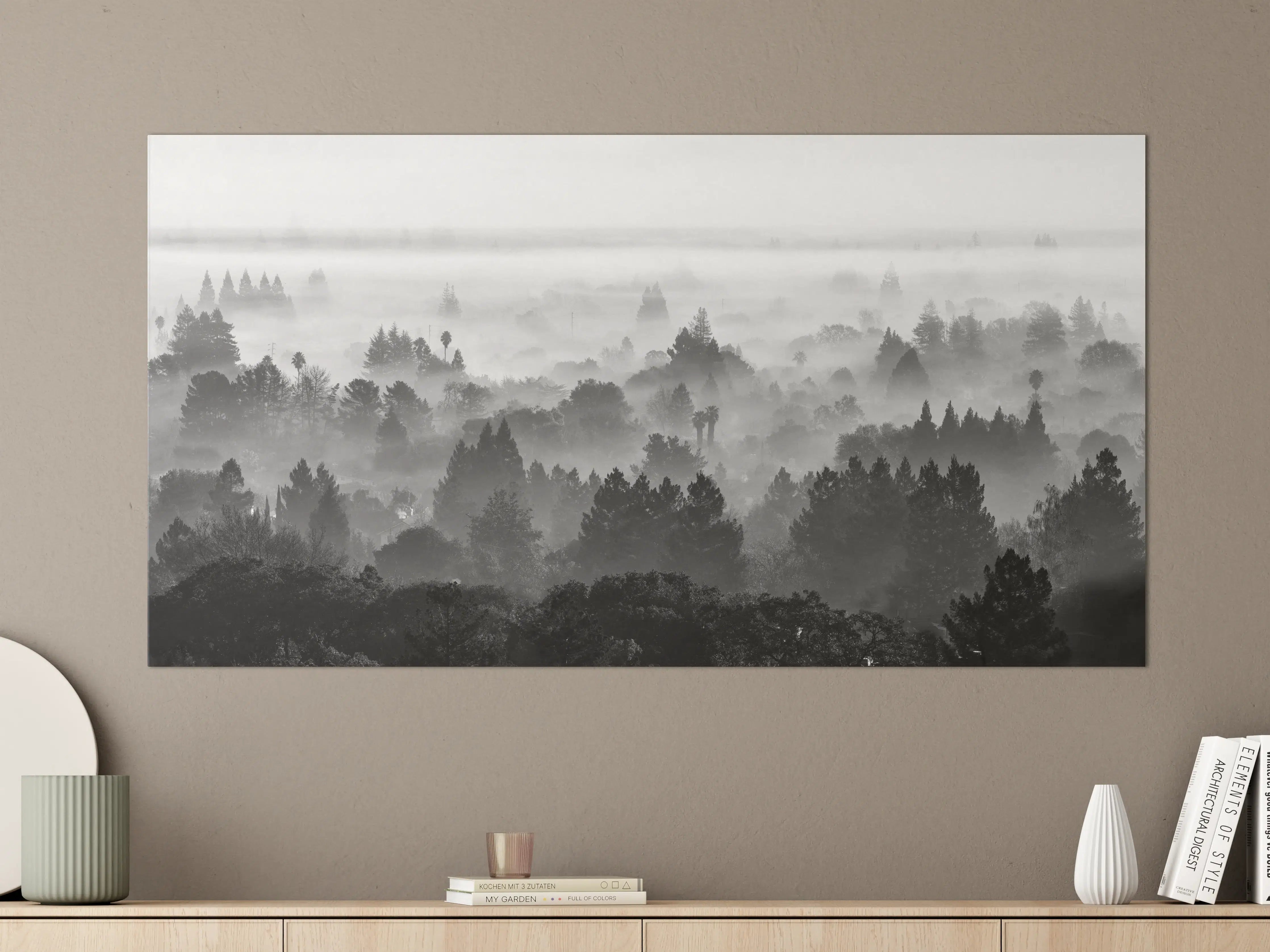 Große Wandbilder - Beruhigender Nebel im Wald