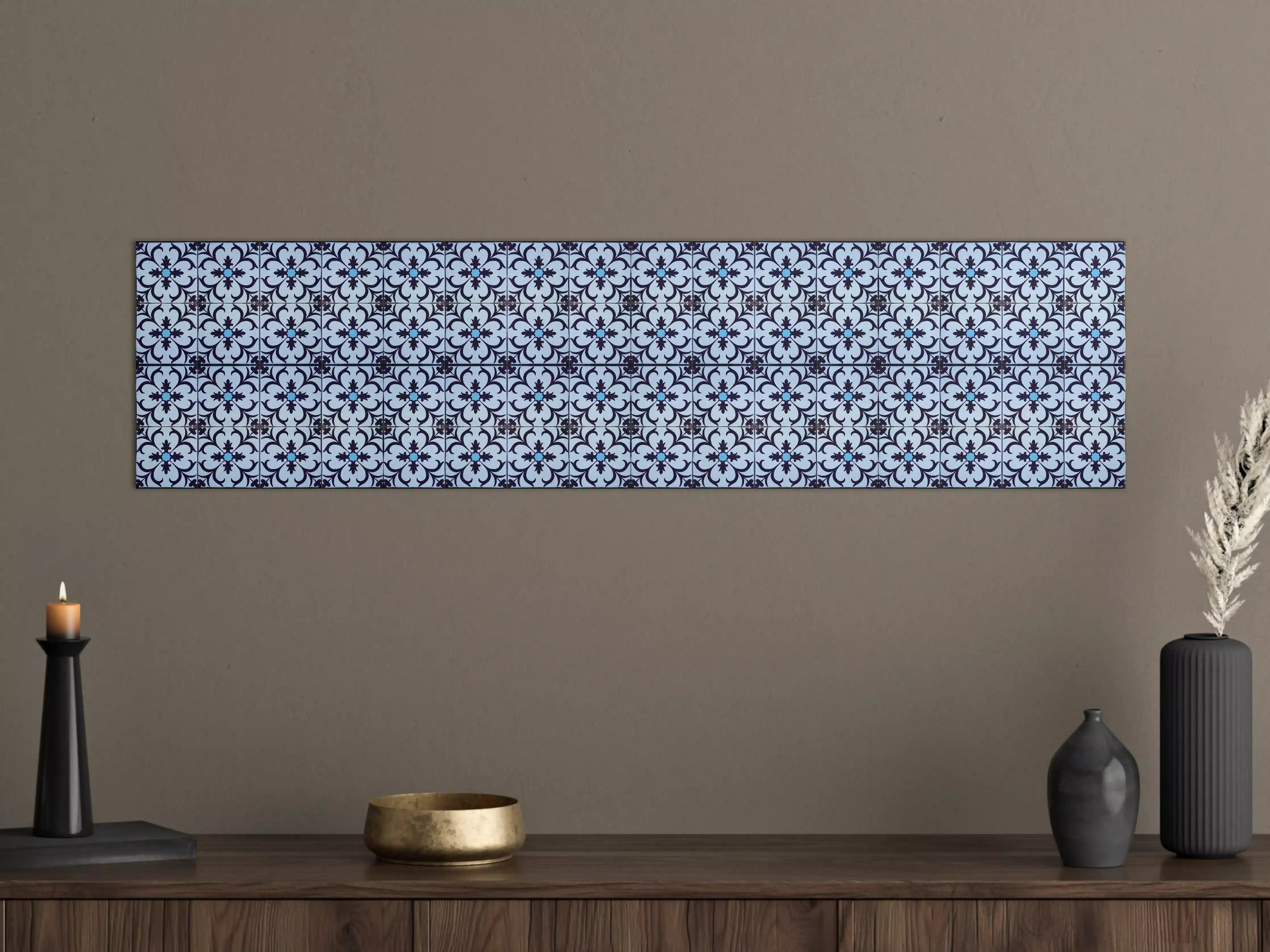 Große Wandbilder - Bläulich traditionelles Mosaik Motiv