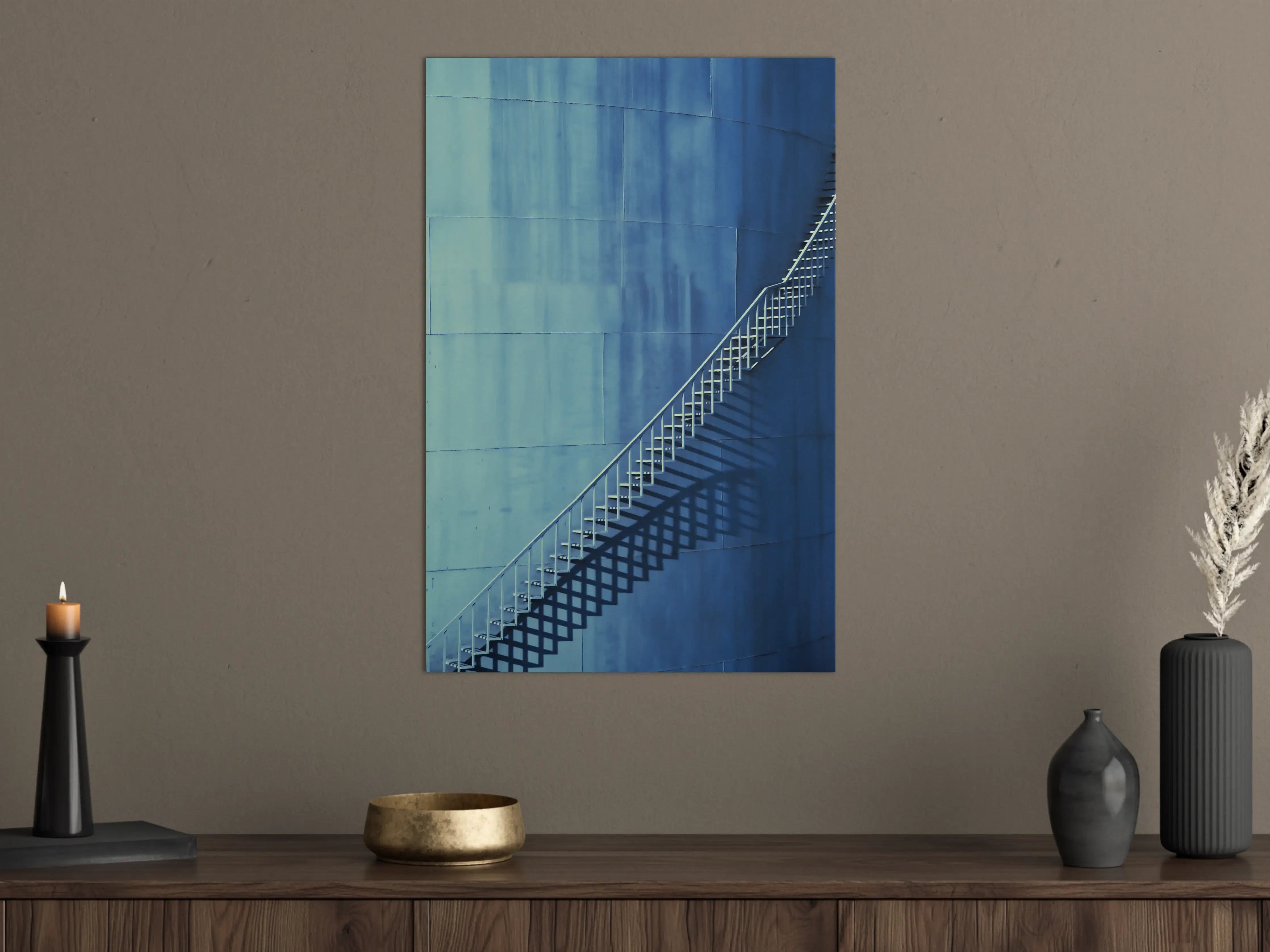 Große Wandbilder - Bläuliche Architektur - Treppen