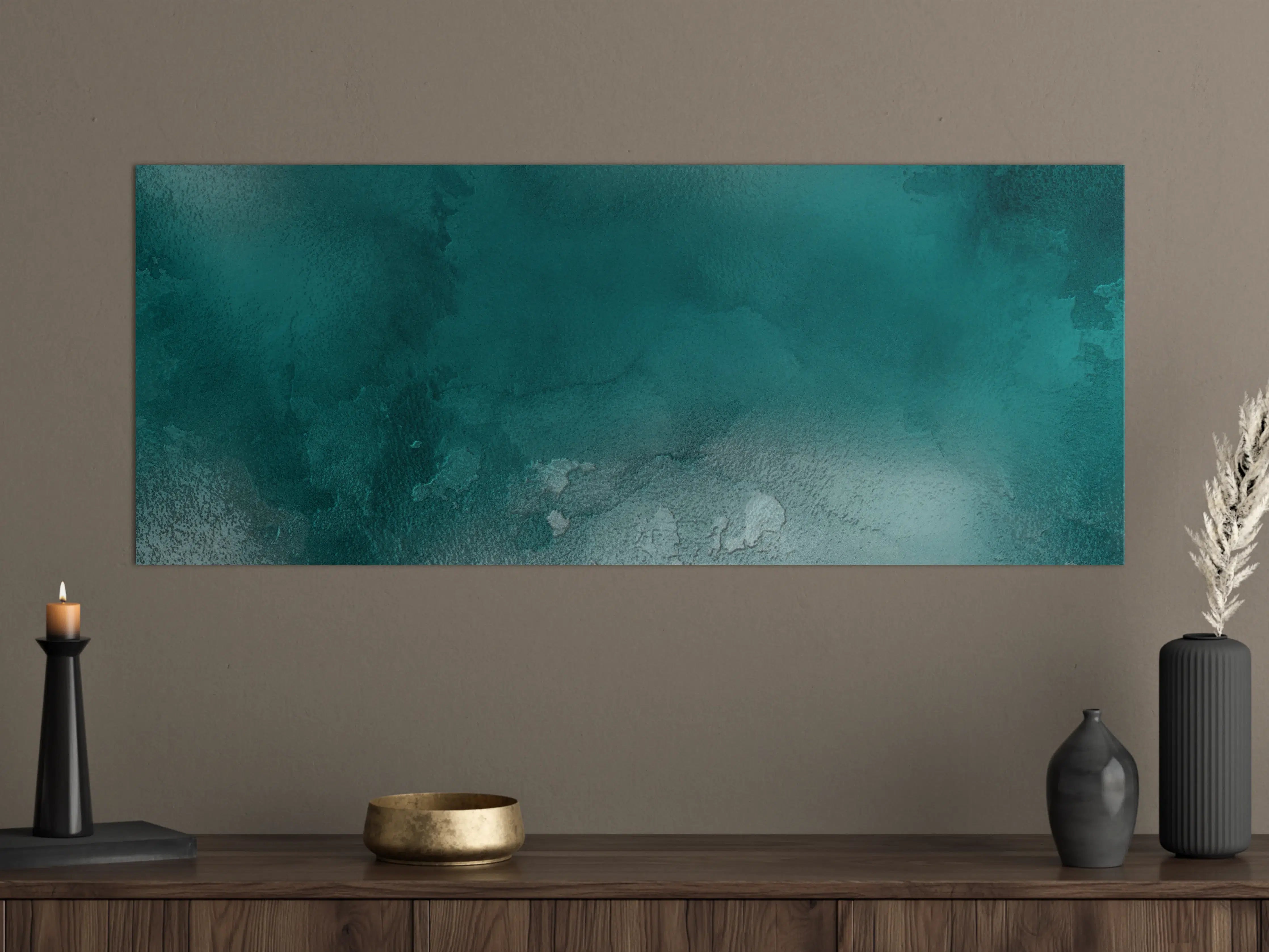 Große Wandbilder - Bläuliches Aquarell Wassermuster