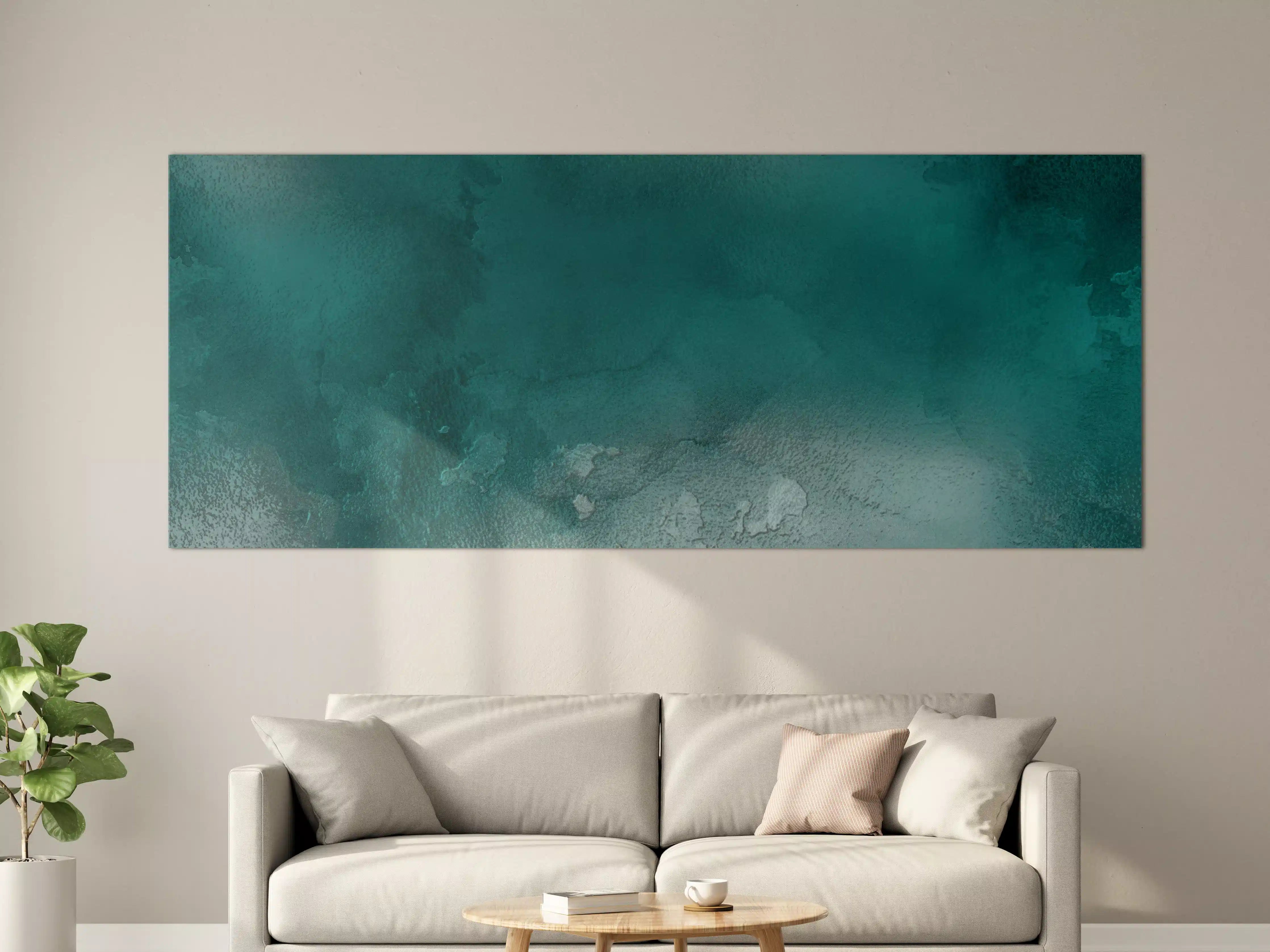 Große Wandbilder - Bläuliches Aquarell Wassermuster