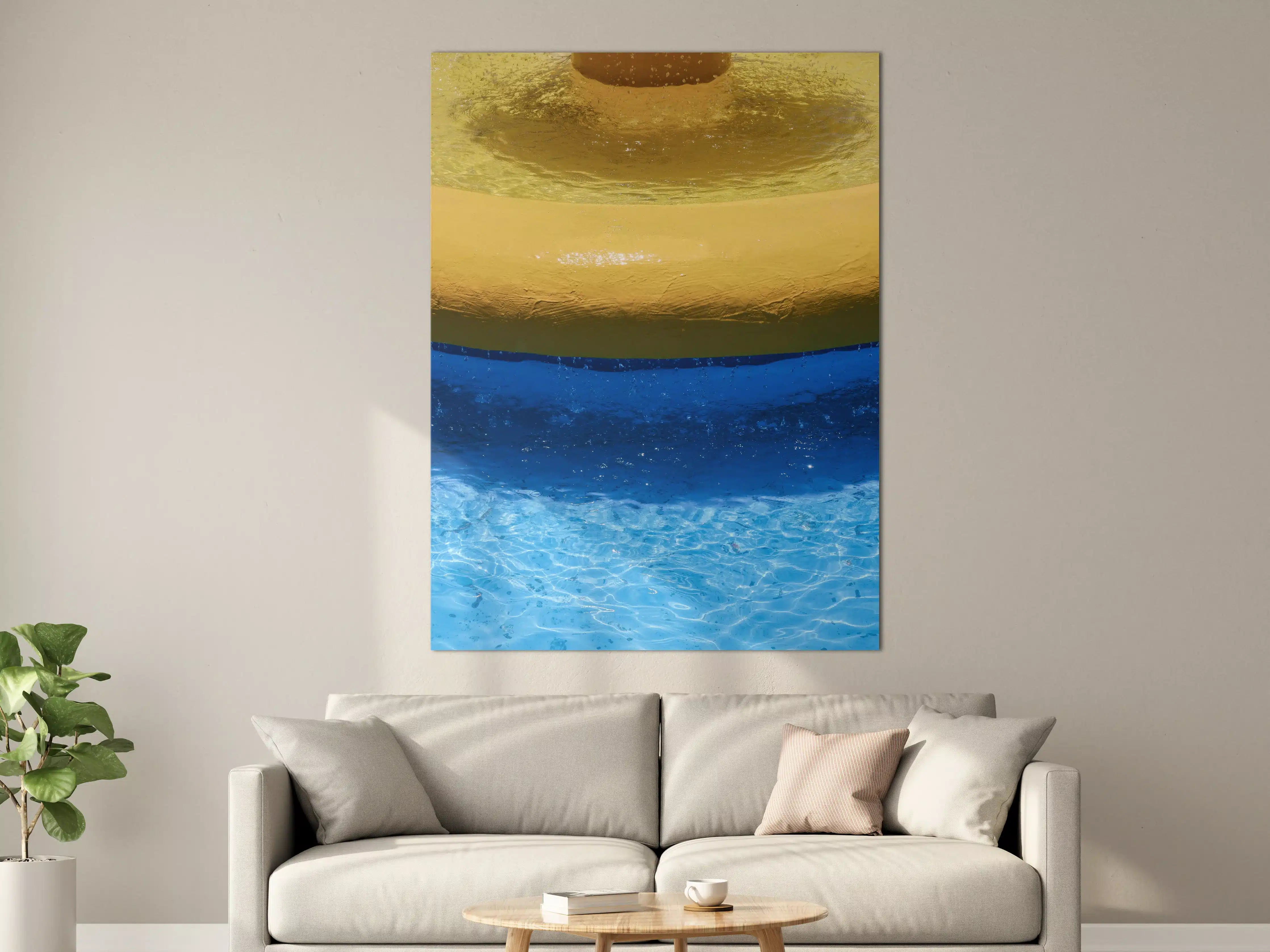 Große Wandbilder - Blau-Gelbes Pool-Design