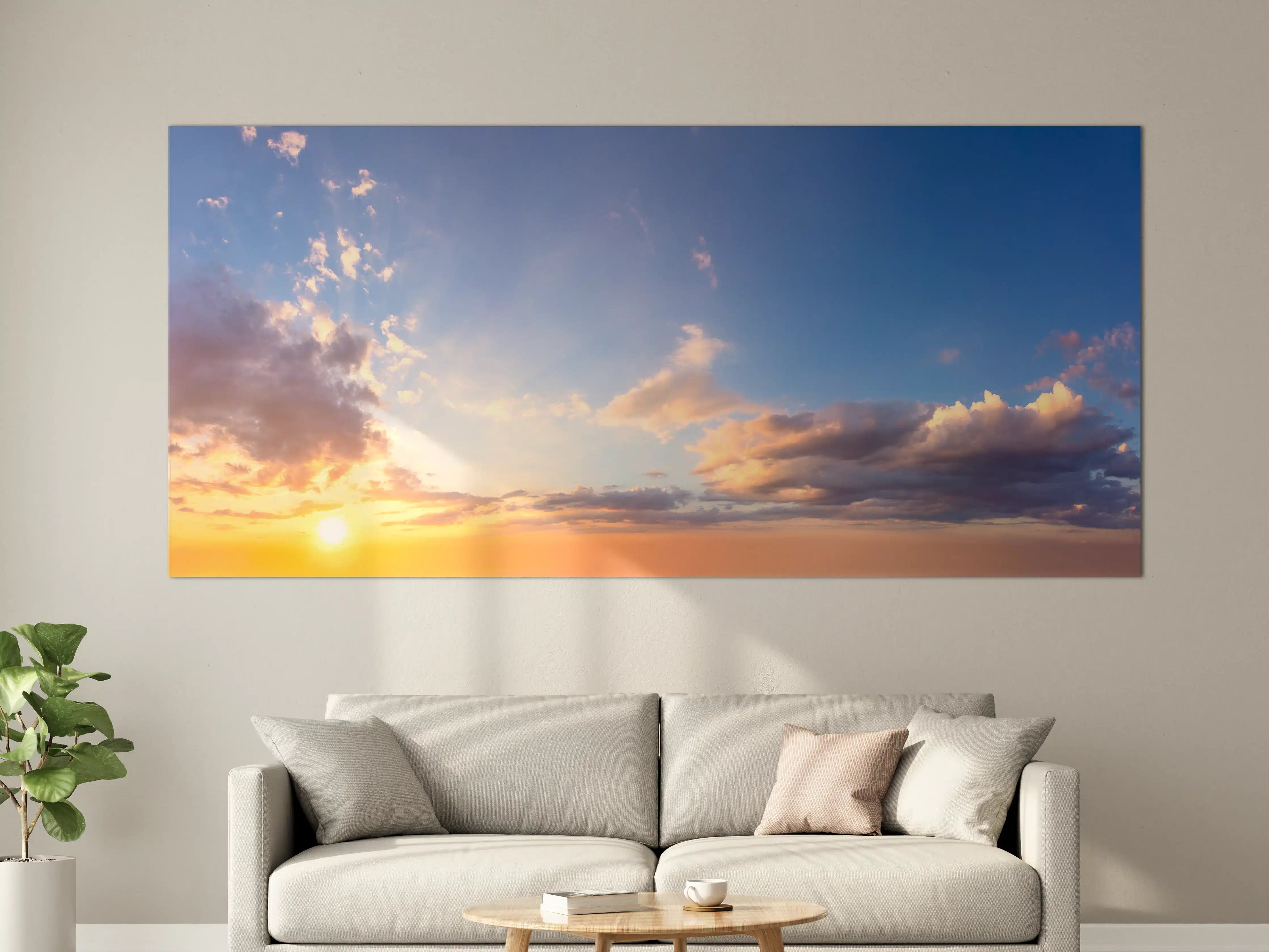 Große Wandbilder - Blau-Orange Sonnenuntergang