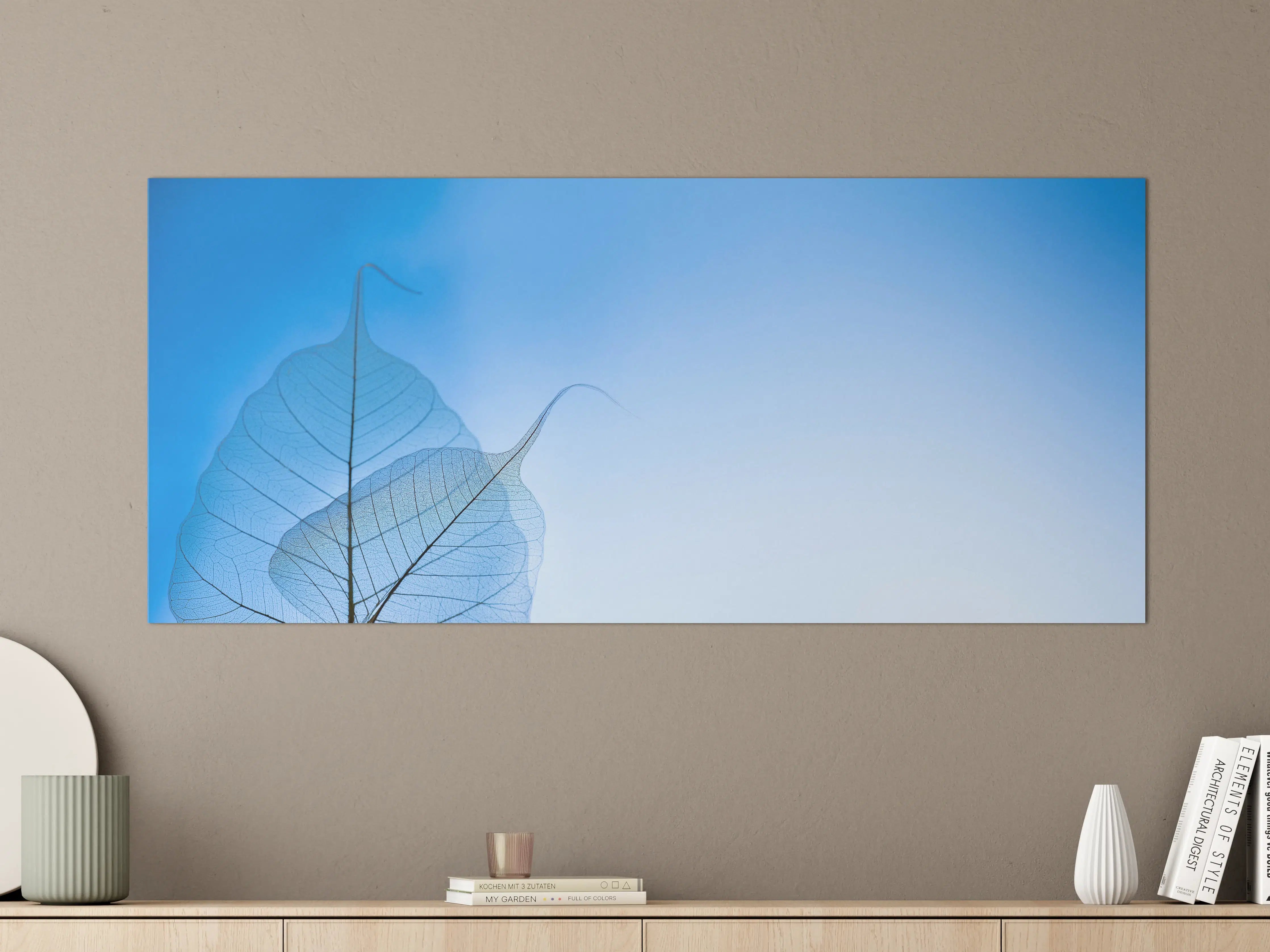 Große Wandbilder - Blau-Veined Transparentes Blattbild