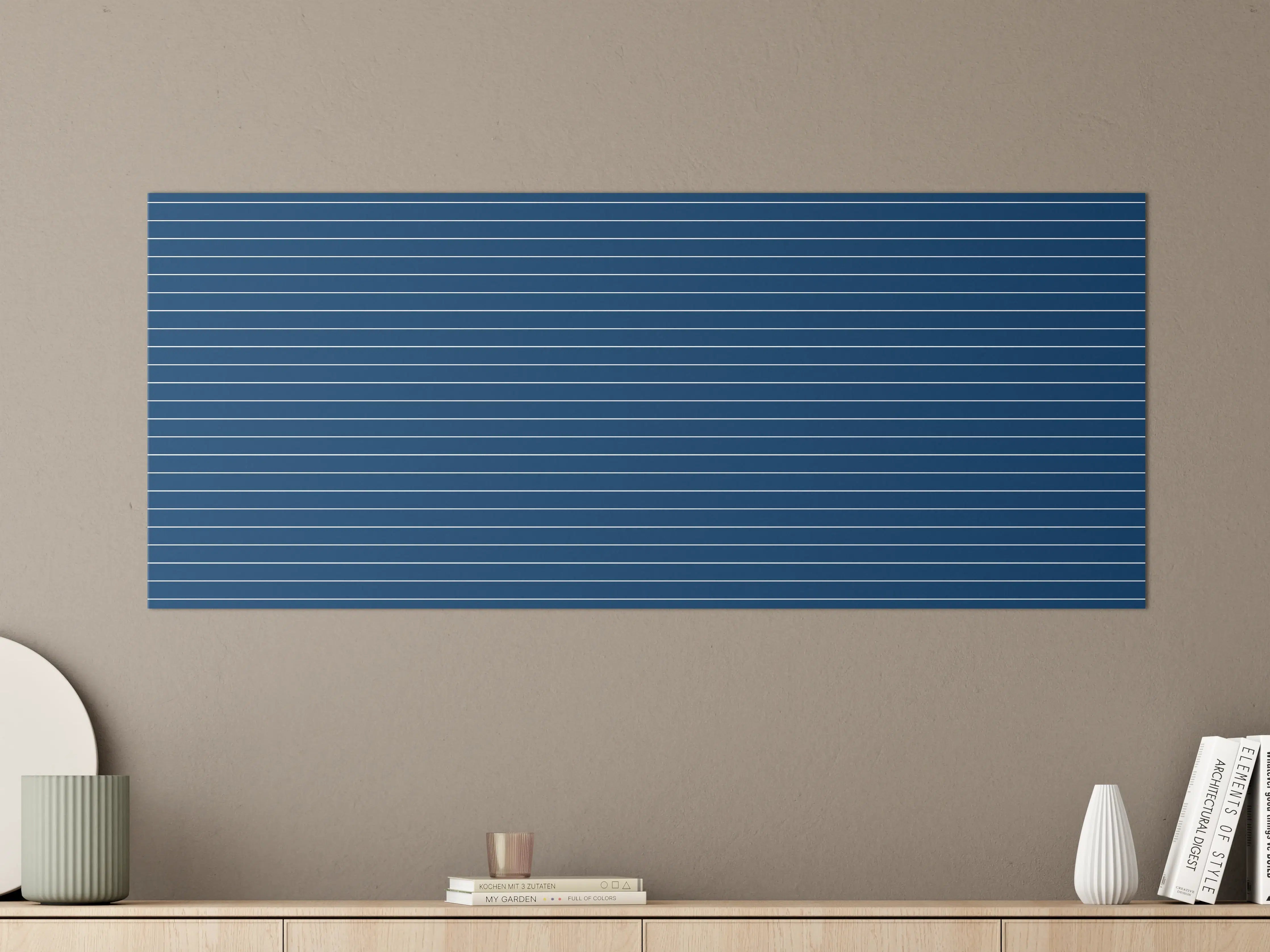 Große Wandbilder - Blau-weiße Linienstruktur