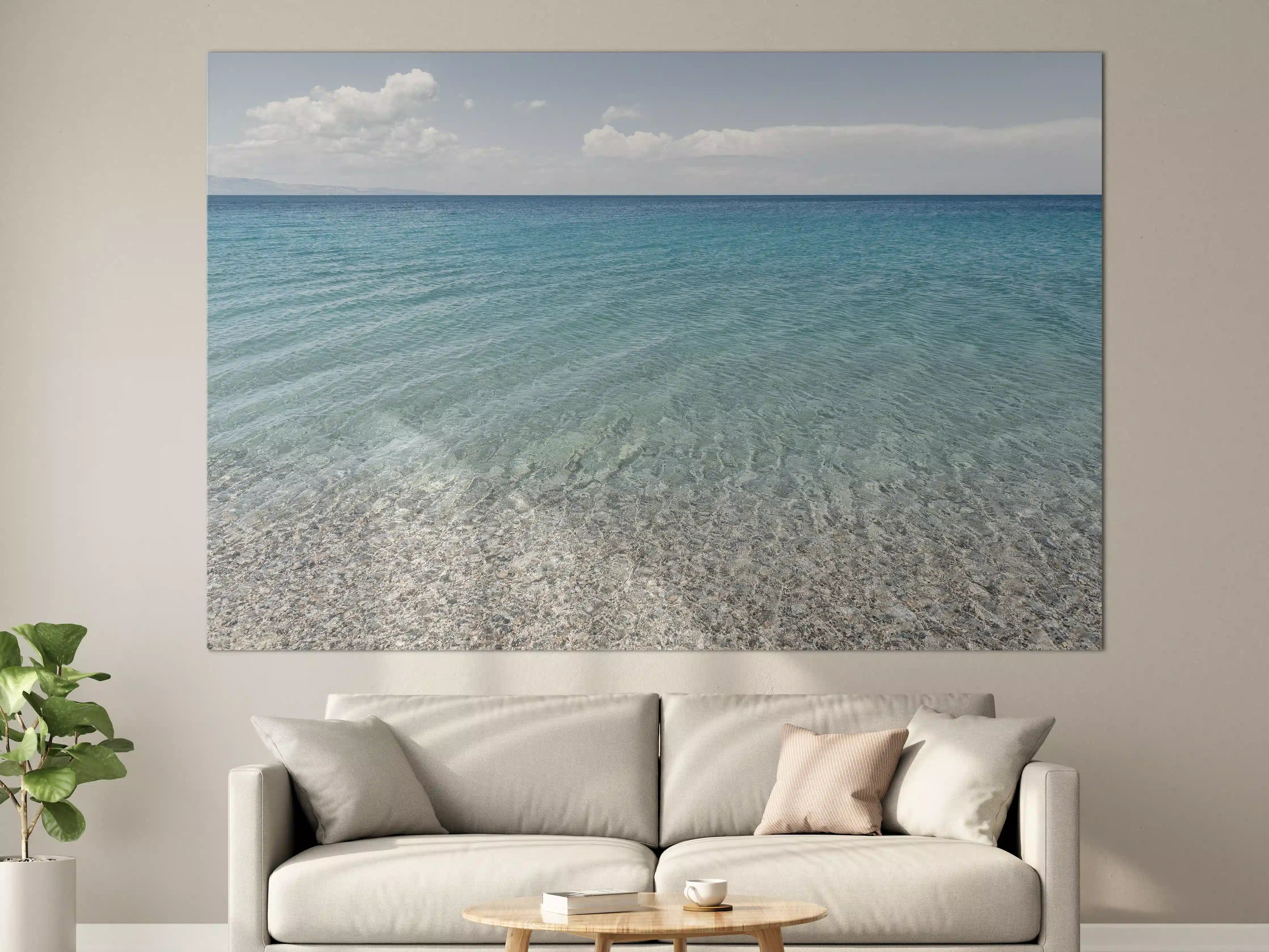 Große Wandbilder - Blaue Meeresbucht mit Sandstrand