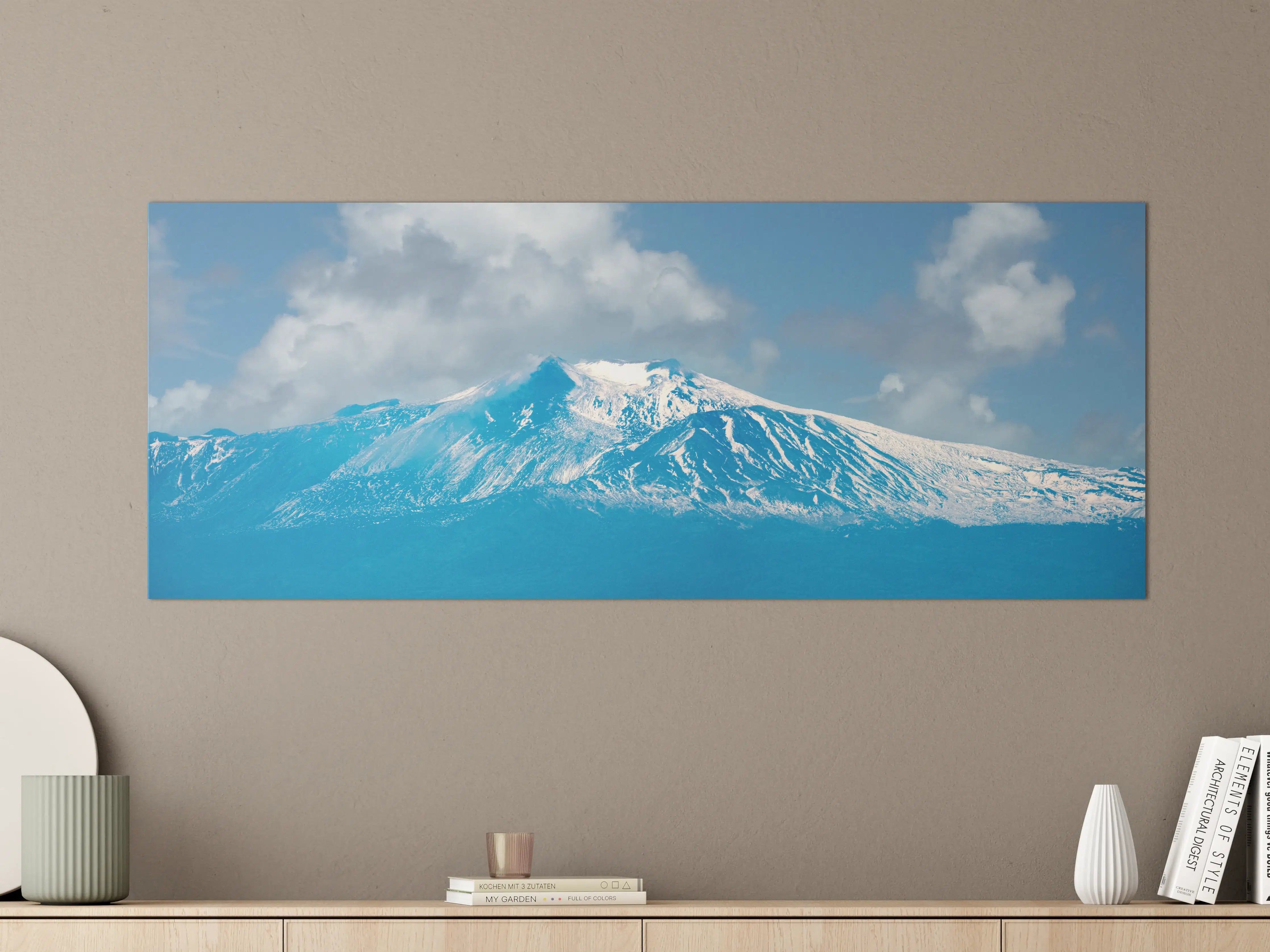Große Wandbilder - Blaue Schnee-Berglandschaft