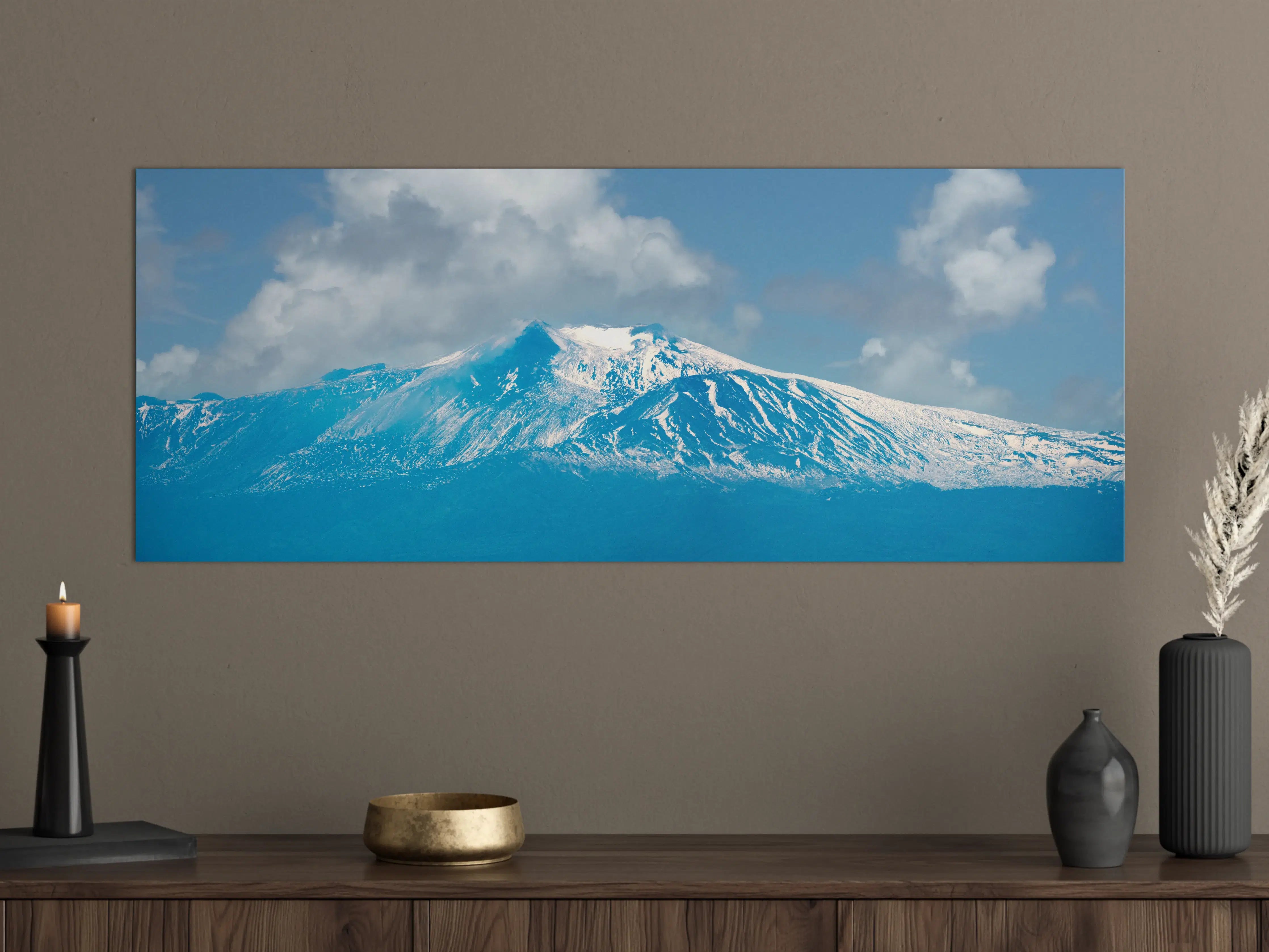 Große Wandbilder - Blaue Schnee-Berglandschaft