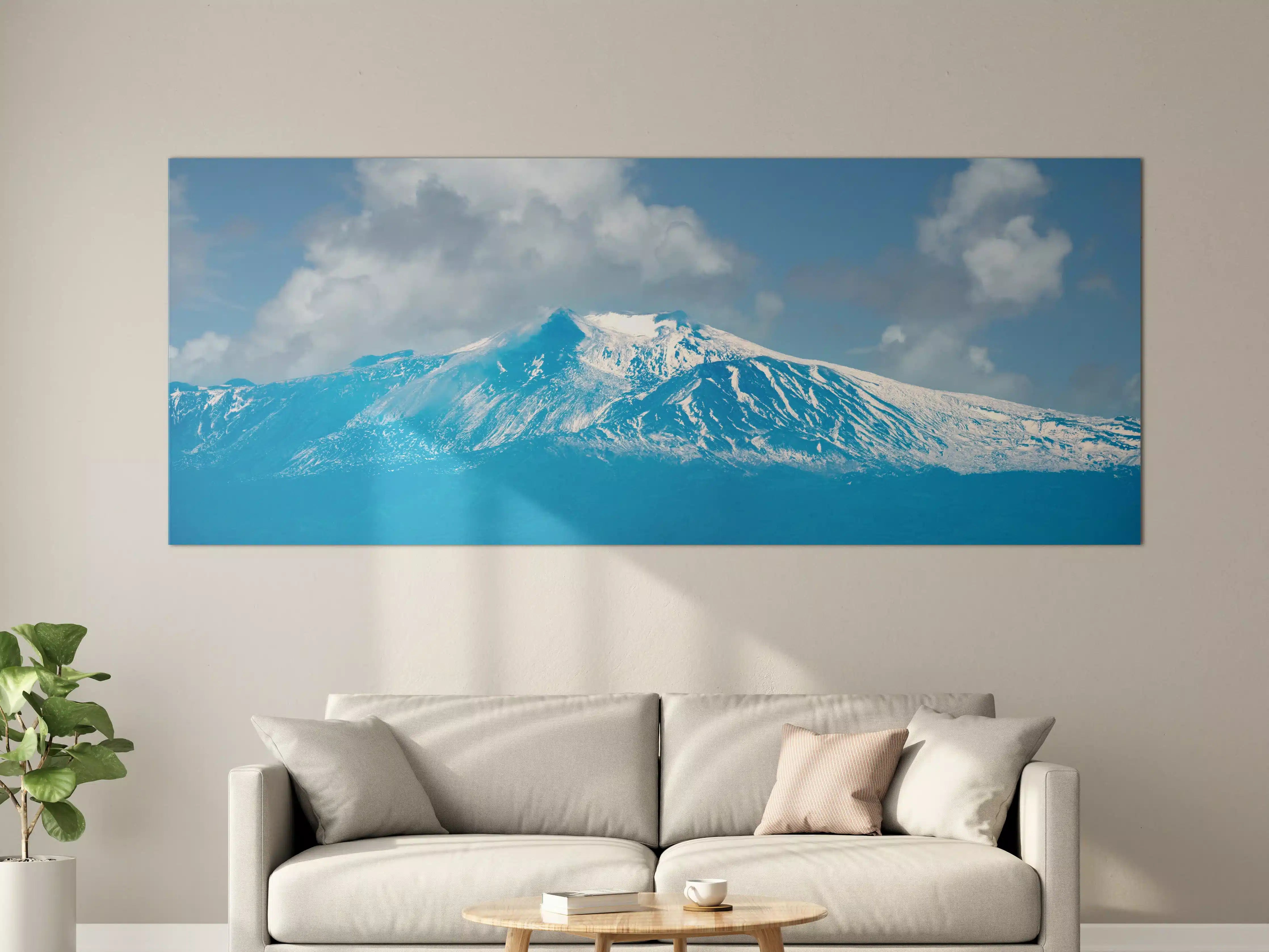 Große Wandbilder - Blaue Schnee-Berglandschaft