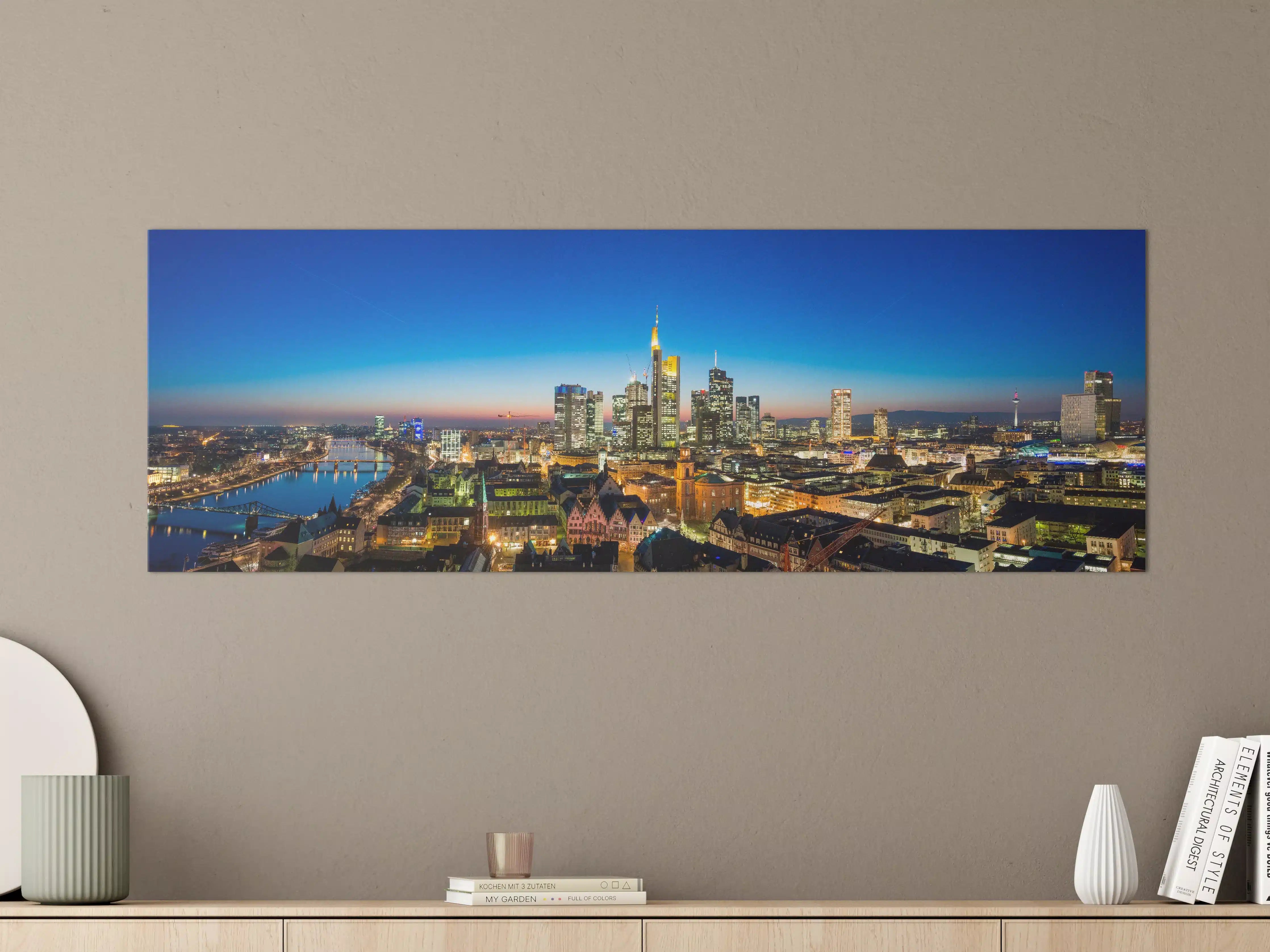 Große Wandbilder - Blaue Skyline bei Abenddämmerung