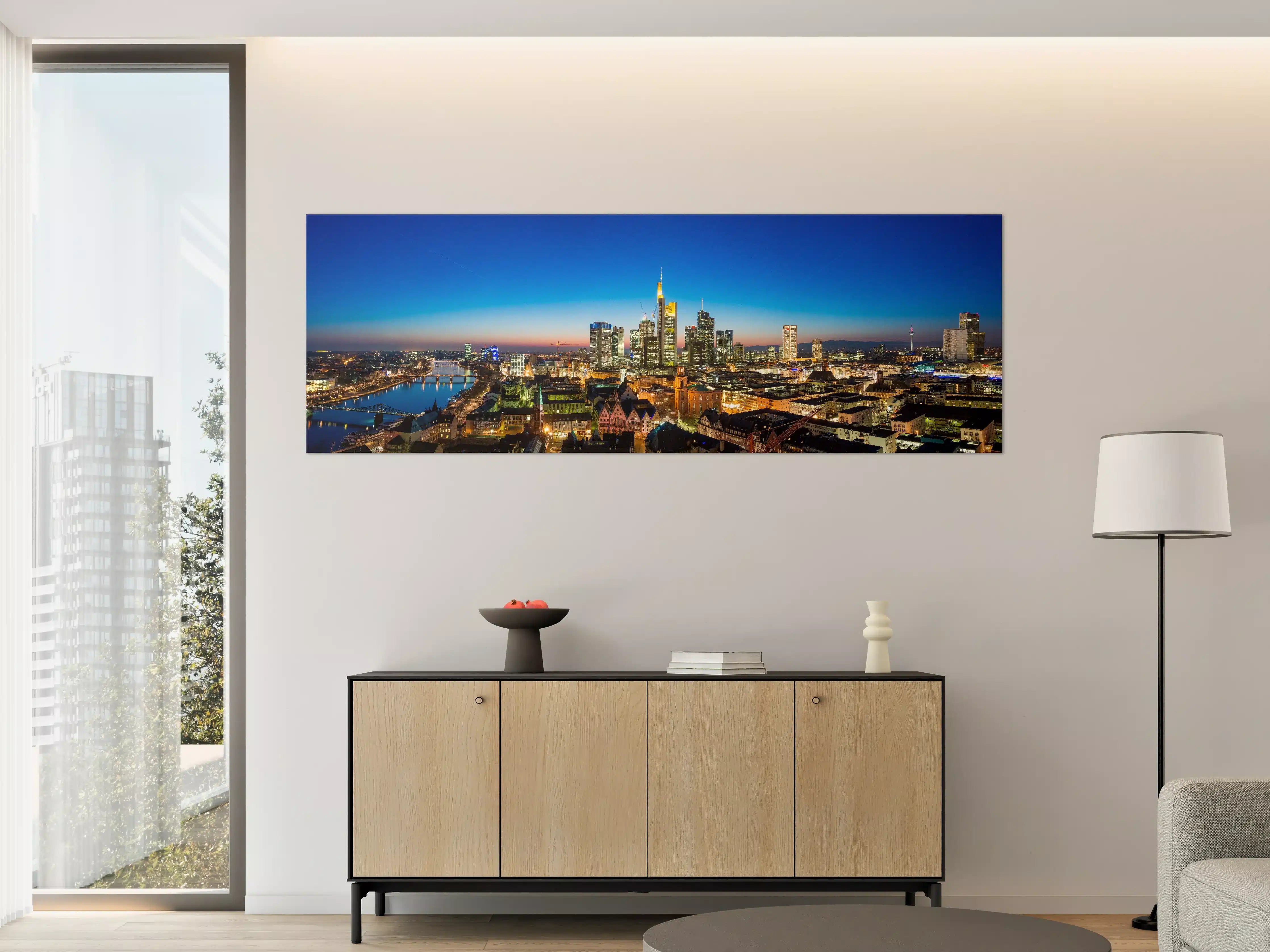Große Wandbilder - Blaue Skyline bei Abenddämmerung
