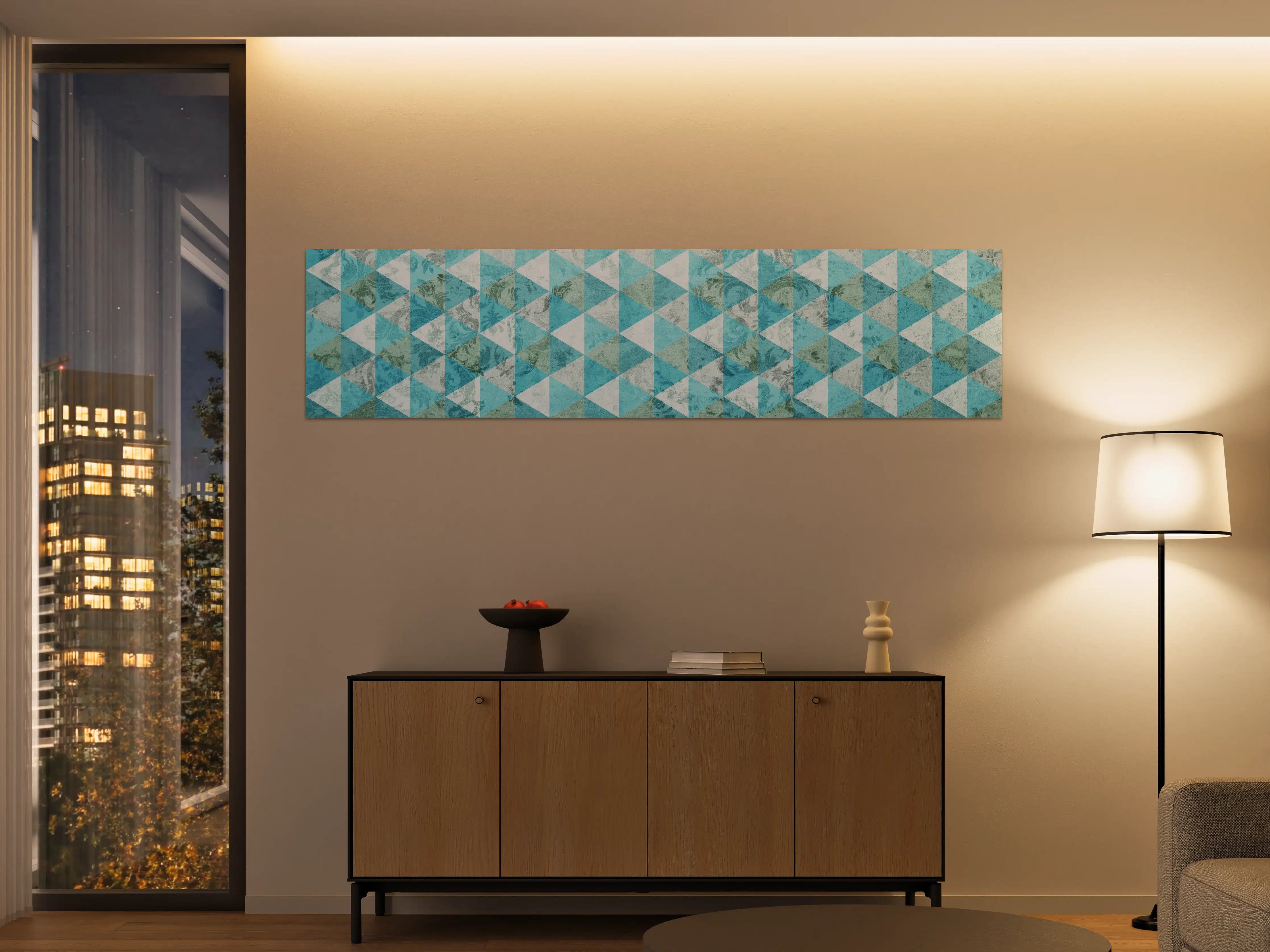 Große Wandbilder - Blaue geometrische Mosaikfliesen
