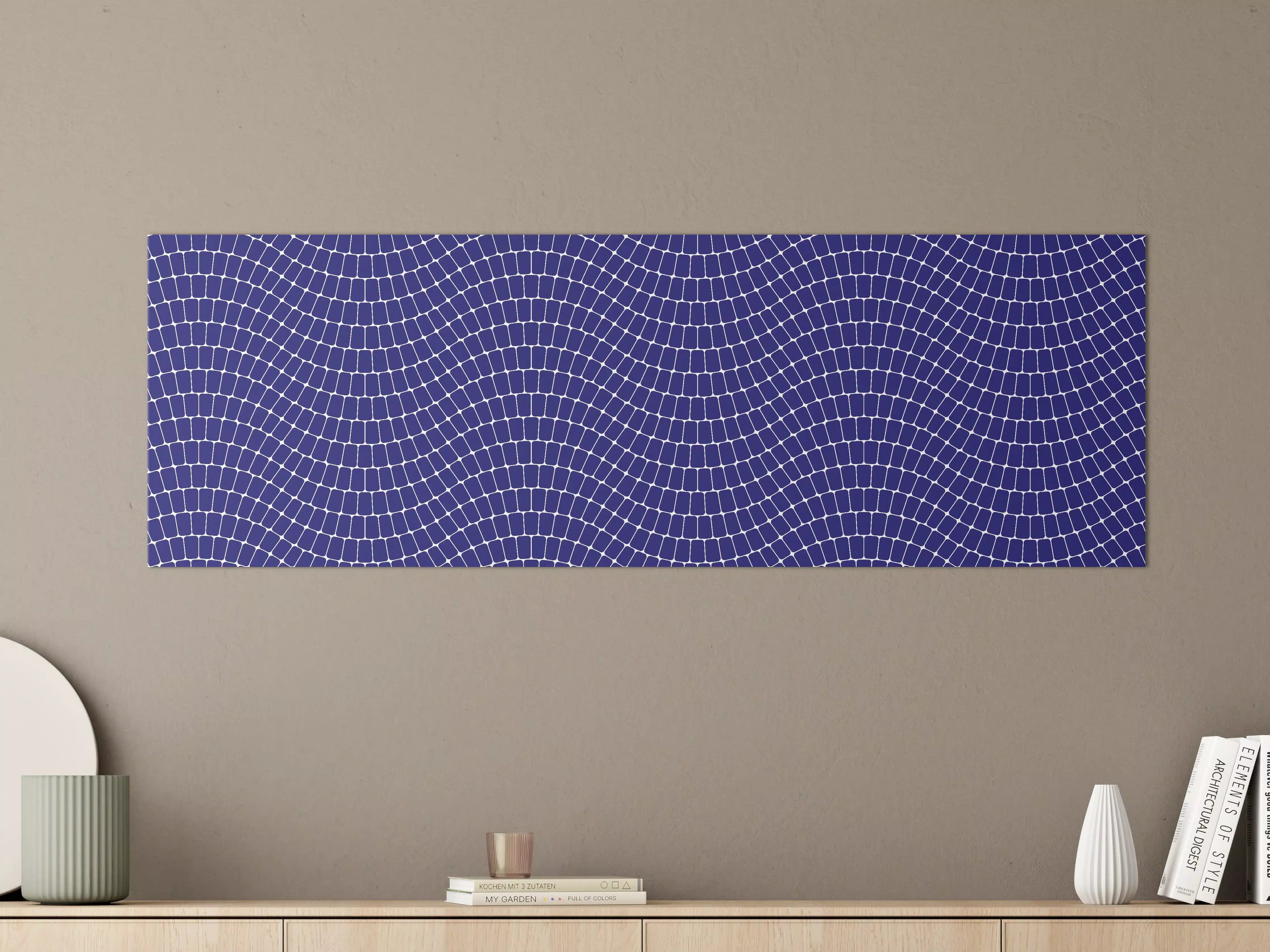 Große Wandbilder - Blaue geometrische Musterwandbild