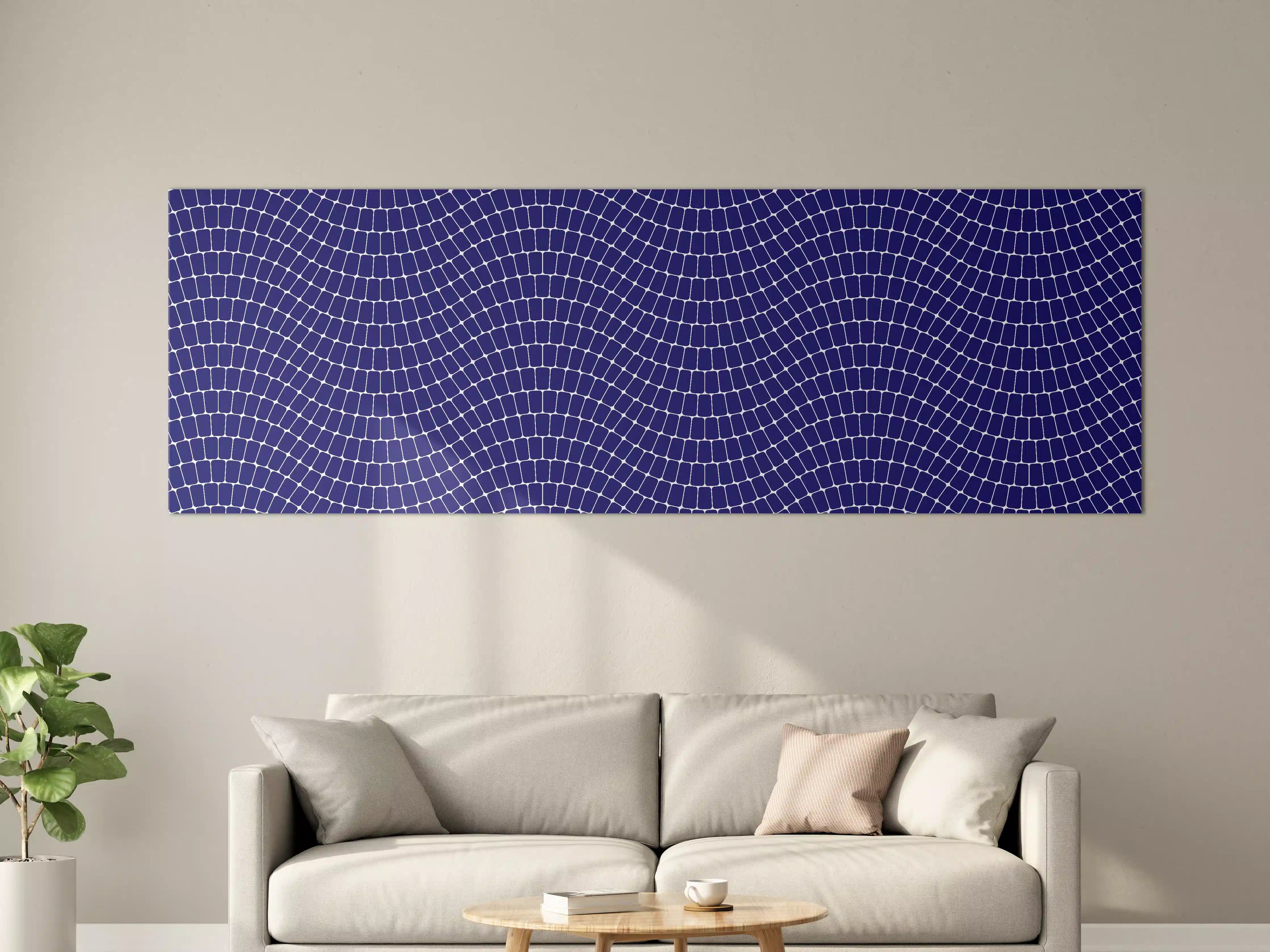 Große Wandbilder - Blaue geometrische Musterwandbild