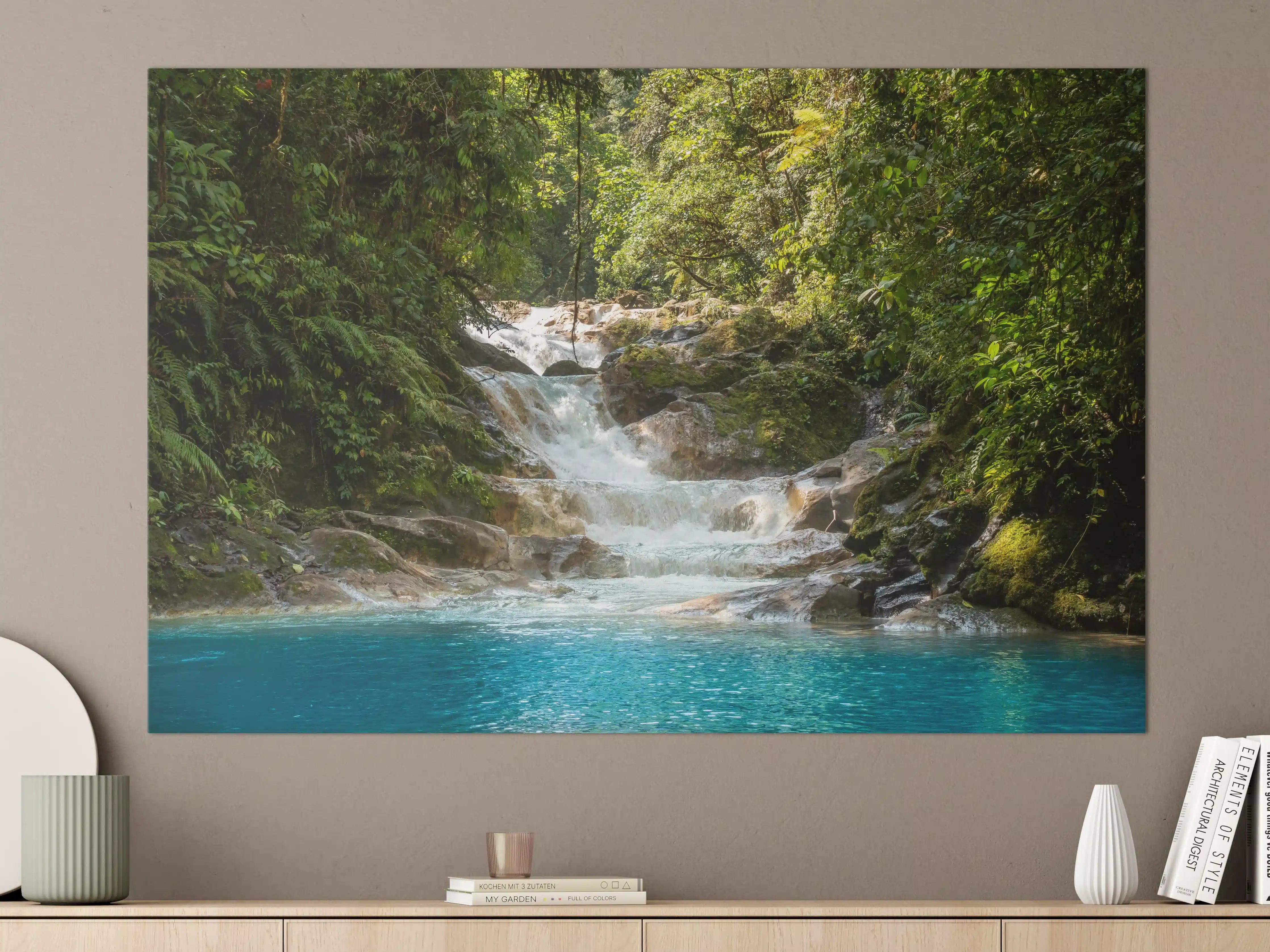 Große Wandbilder - Blauer Costa Rica Wasserfall