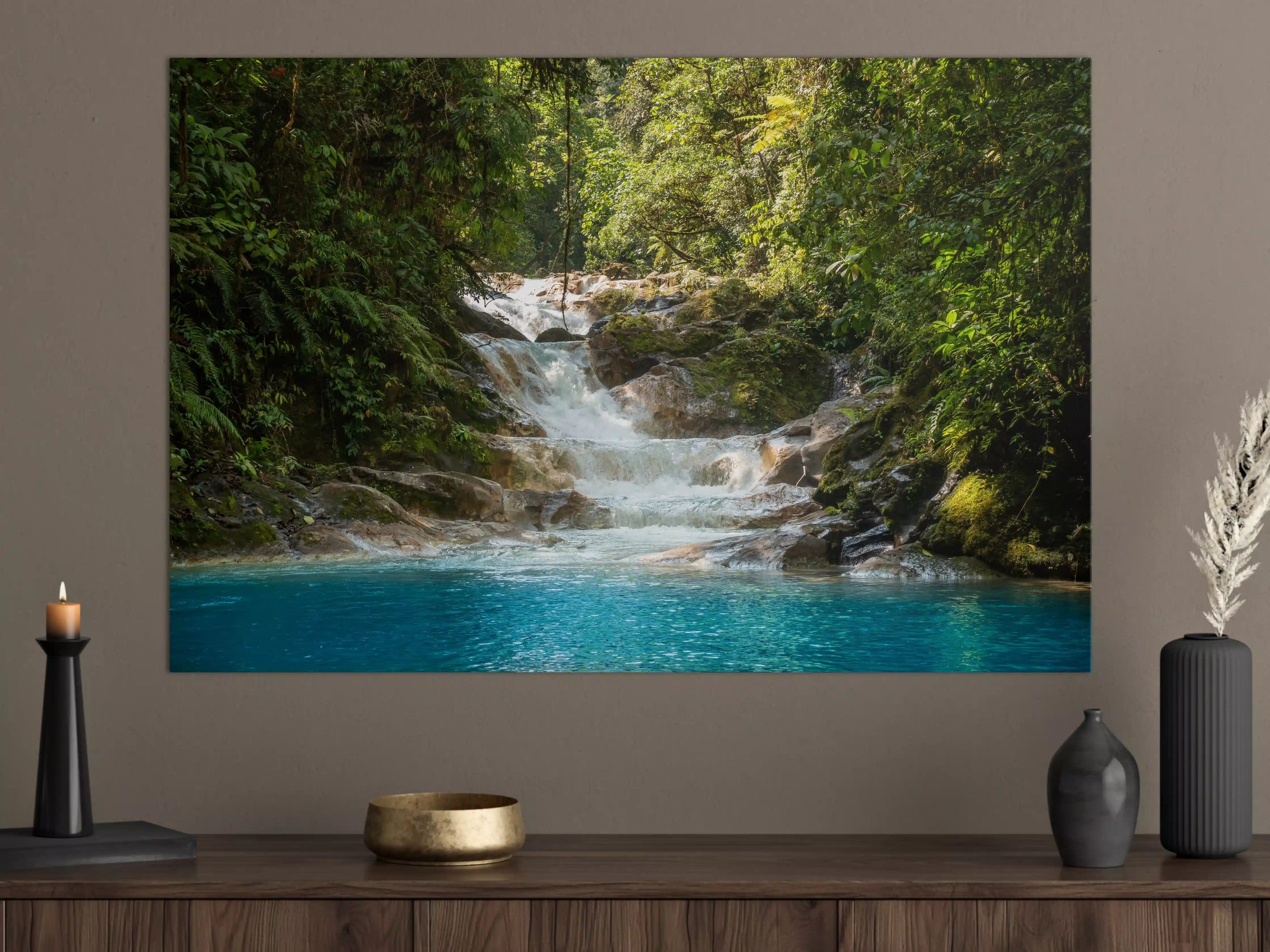 Große Wandbilder - Blauer Costa Rica Wasserfall