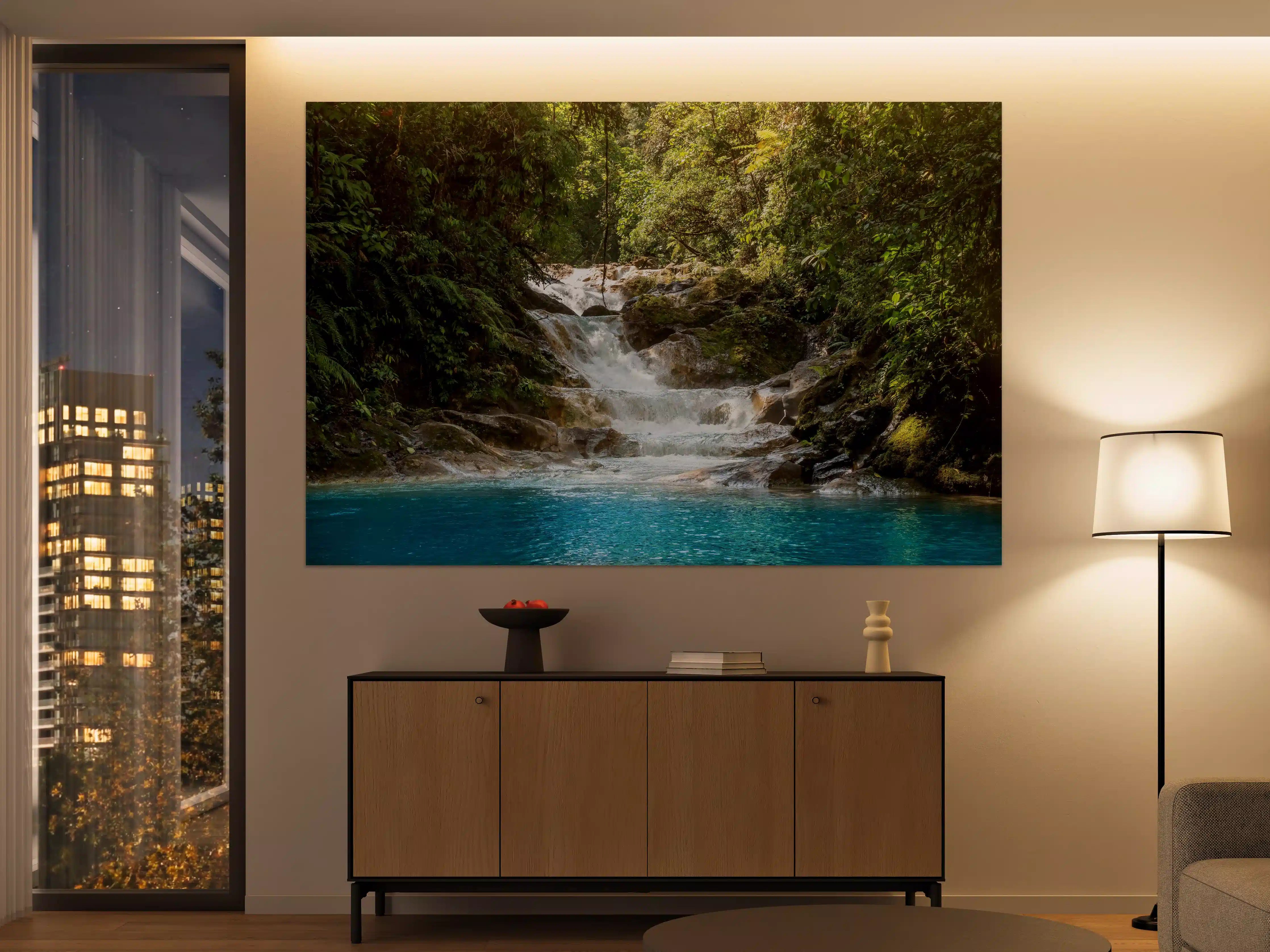 Große Wandbilder - Blauer Costa Rica Wasserfall