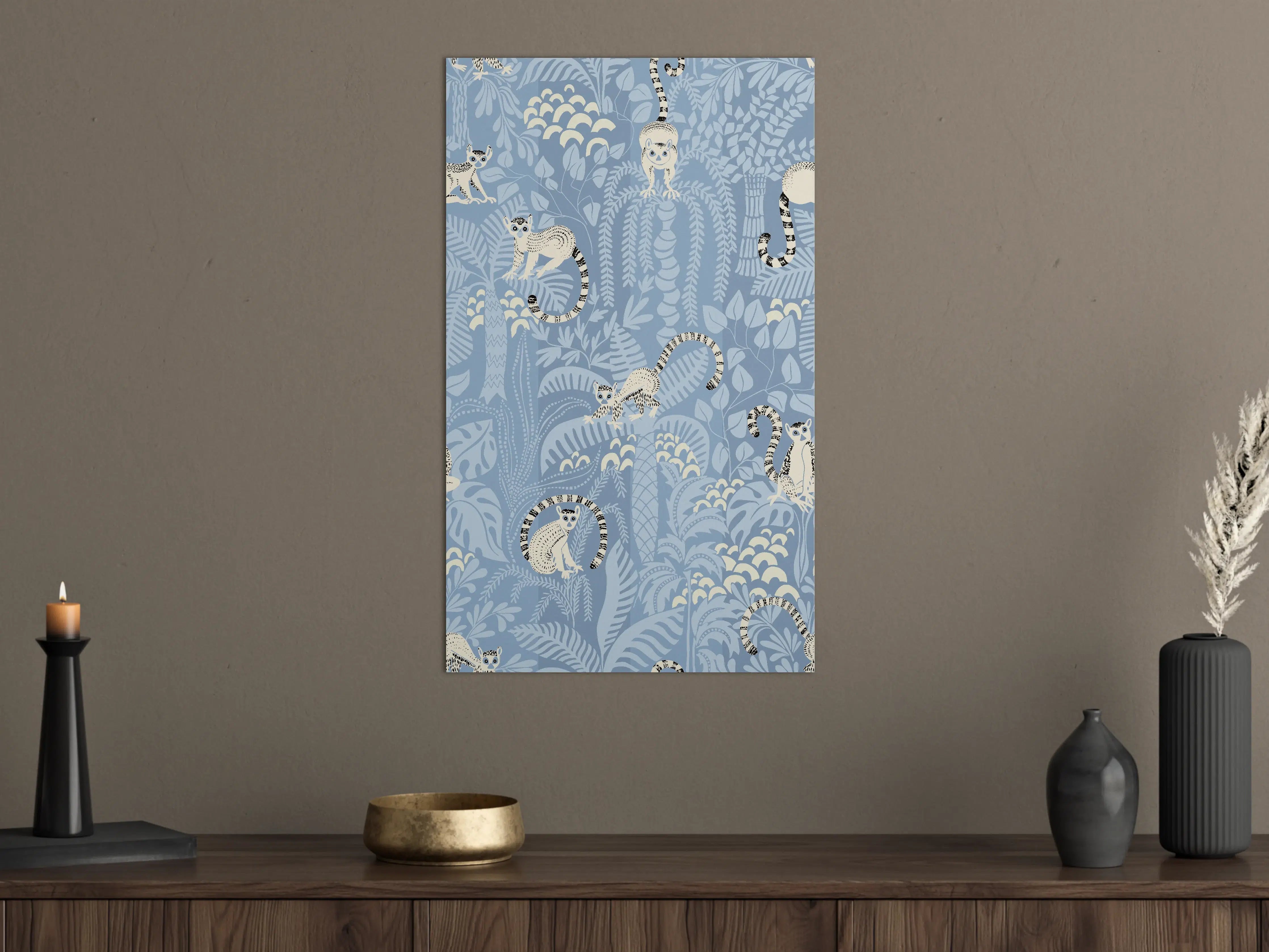 Große Wandbilder - Blauer Dschungel mit weißen Tigern