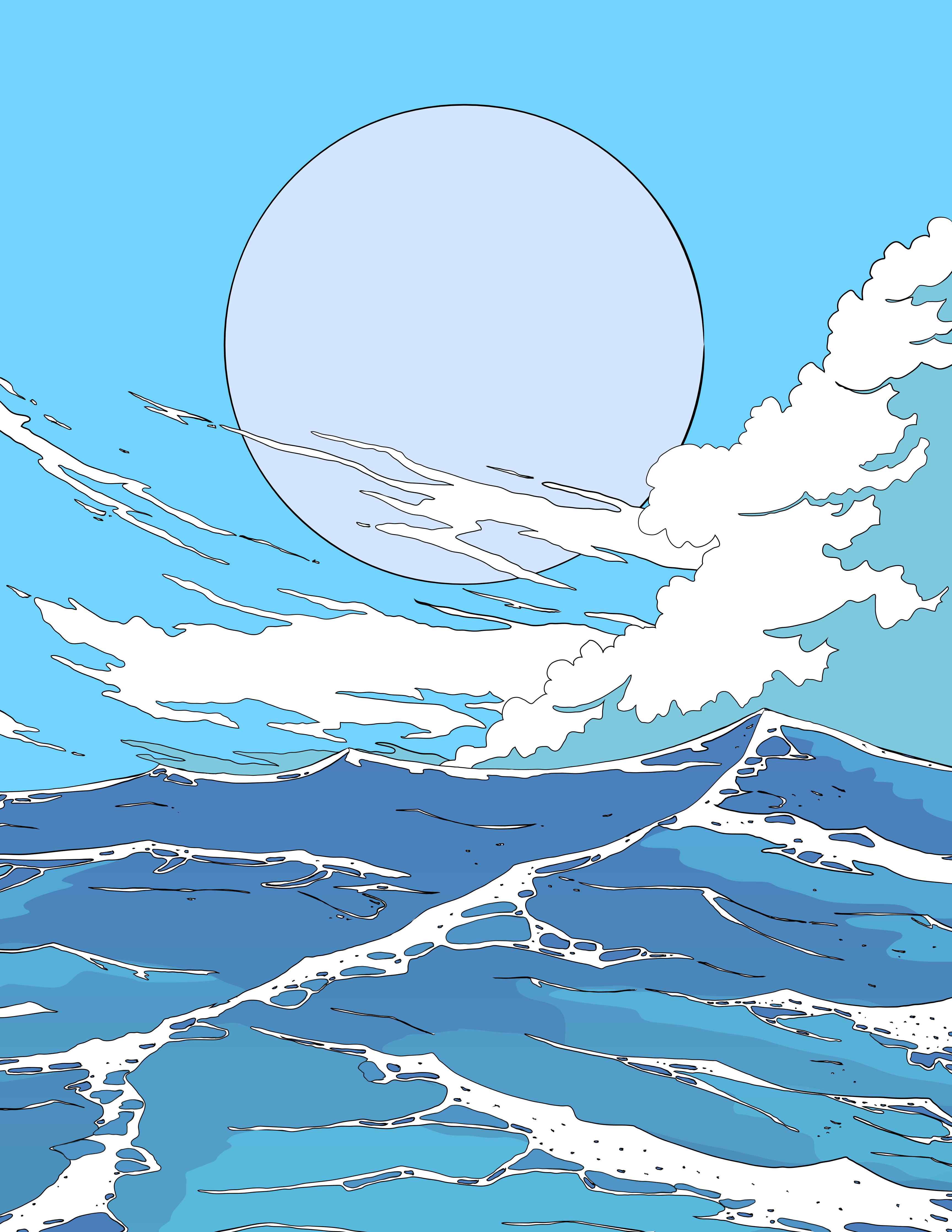 Große Wandbilder-Blauer Himmel über Meereswellen