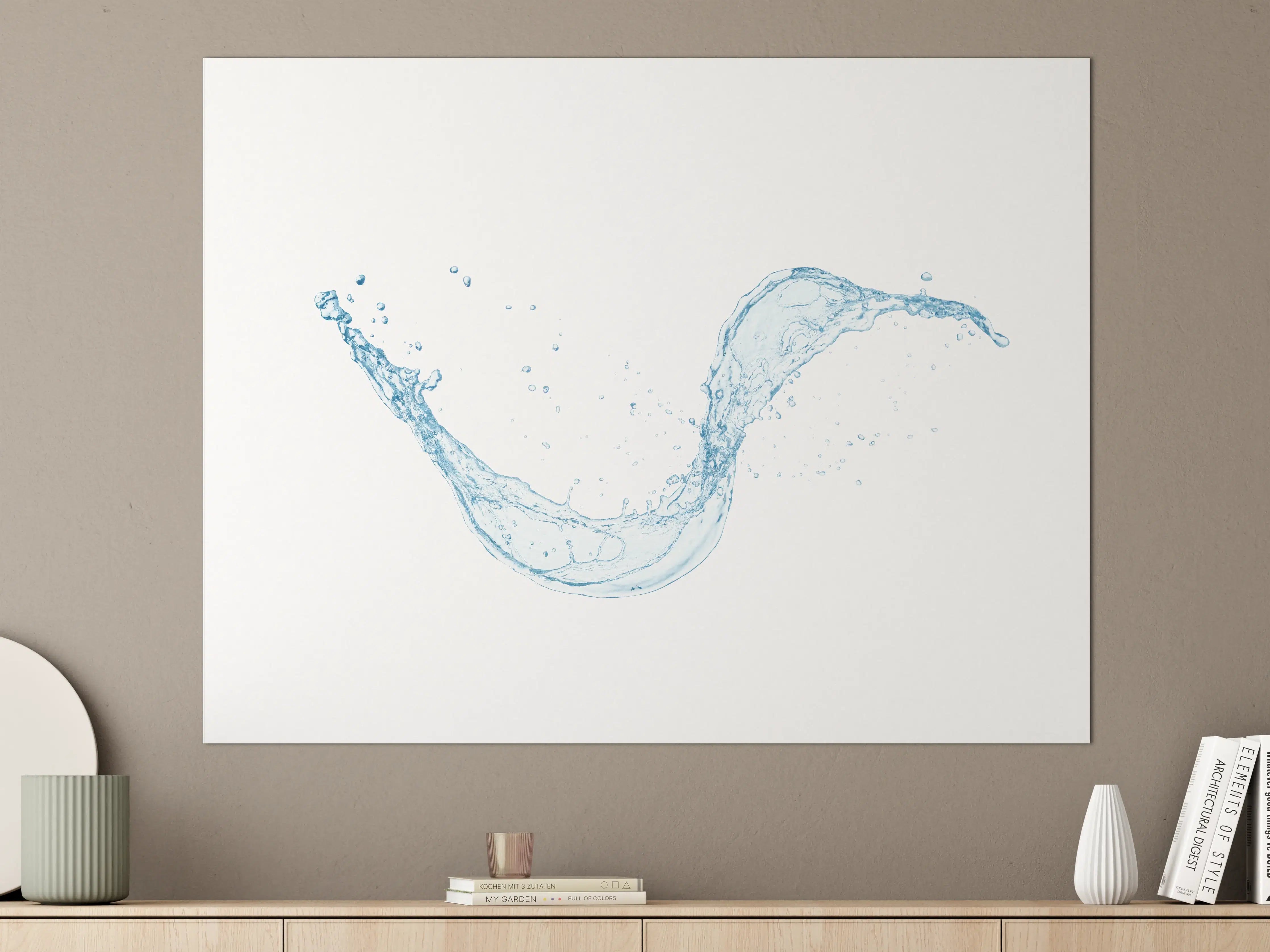 Große Wandbilder - Blauer Wasserspritzer Isoliert