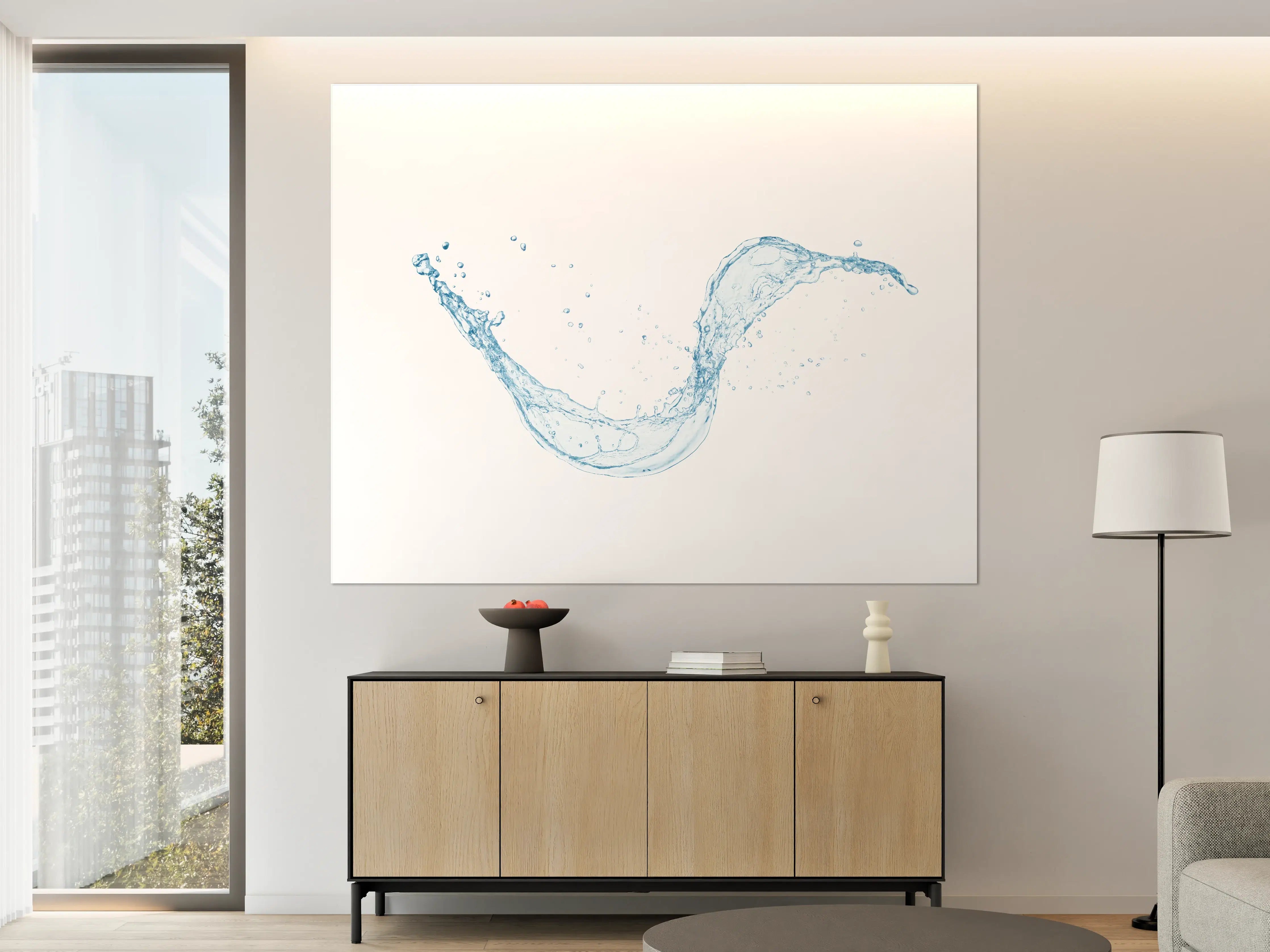 Große Wandbilder - Blauer Wasserspritzer Isoliert