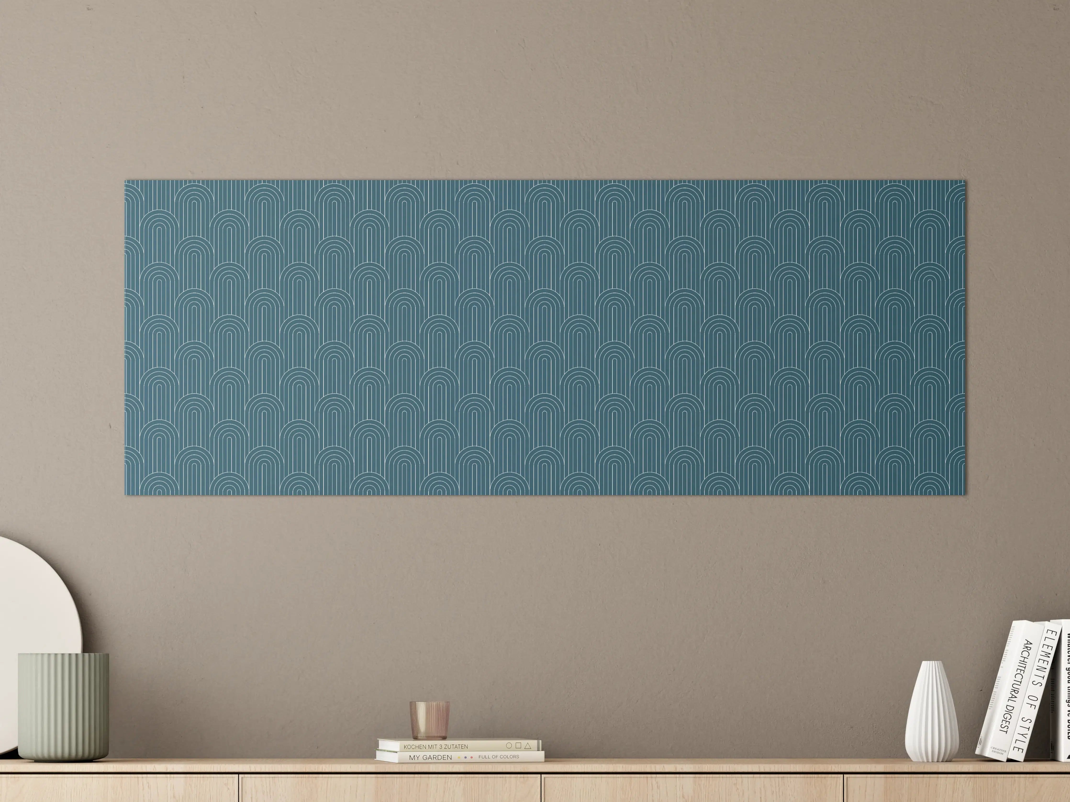 Große Wandbilder - Blaues Mustermotiv mit Wellenmuster