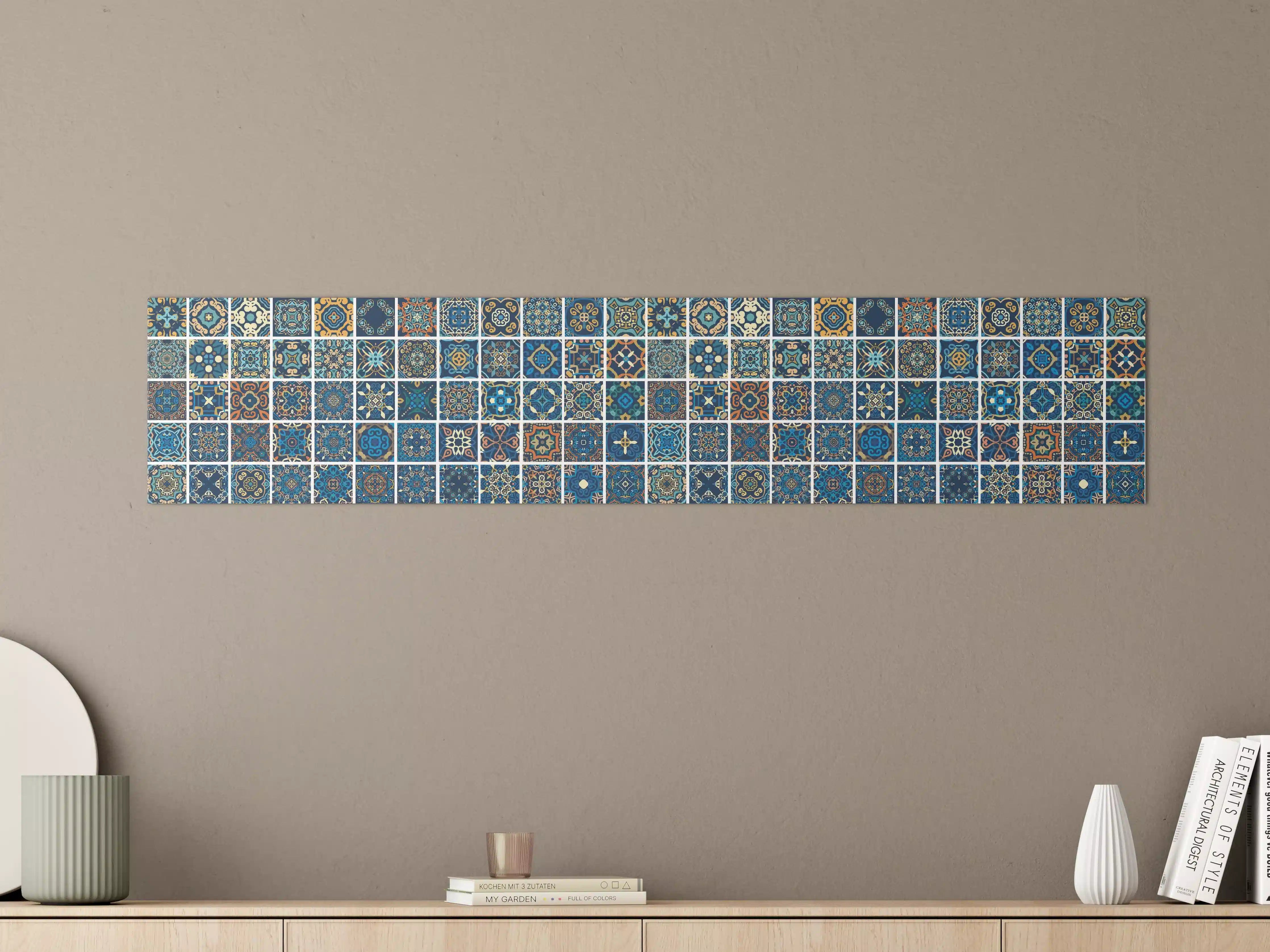 Große Wandbilder - Blaues Orientalisches Fliesenmuster